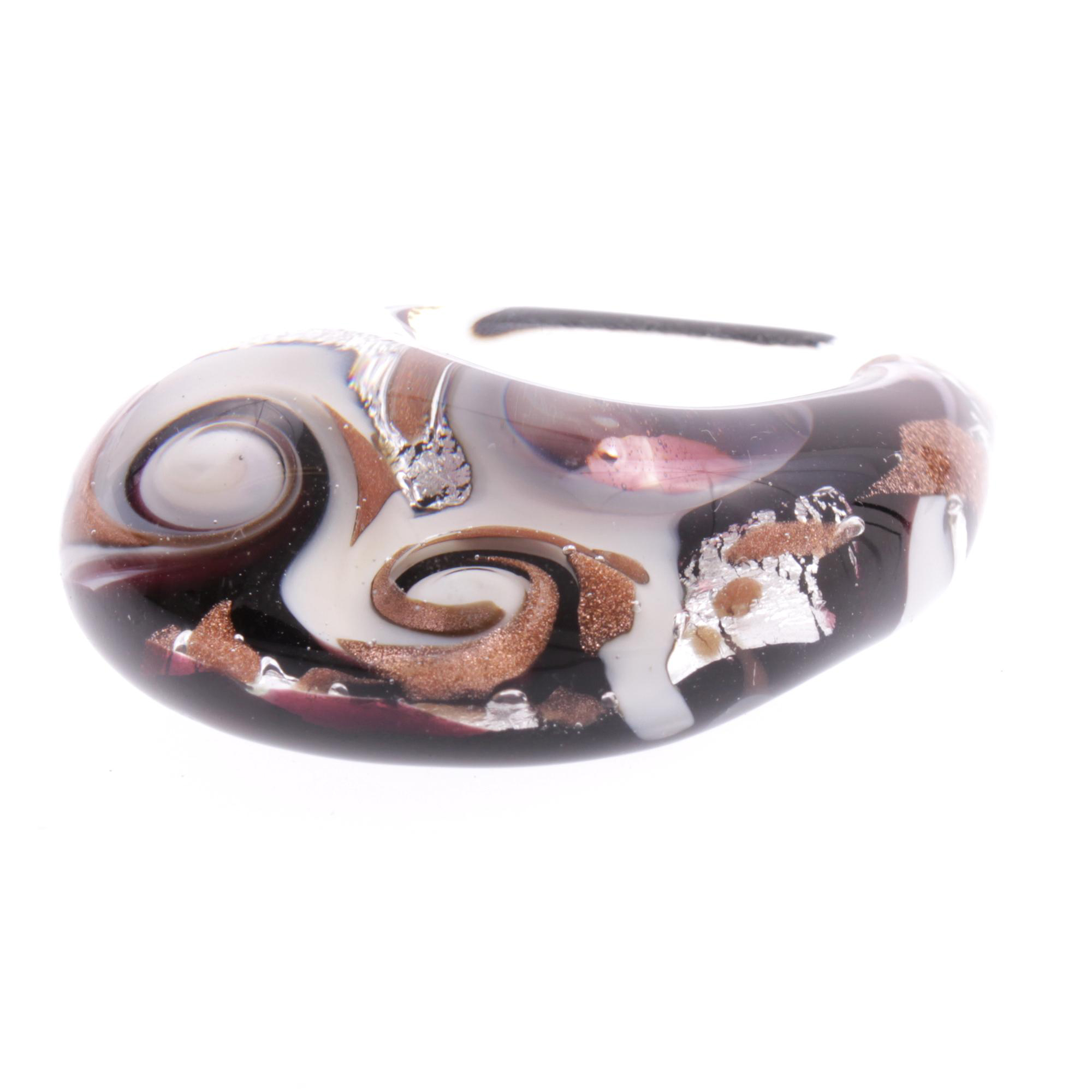 Erlesener Murano Glas Anhänger Model "Drop"-lila silber