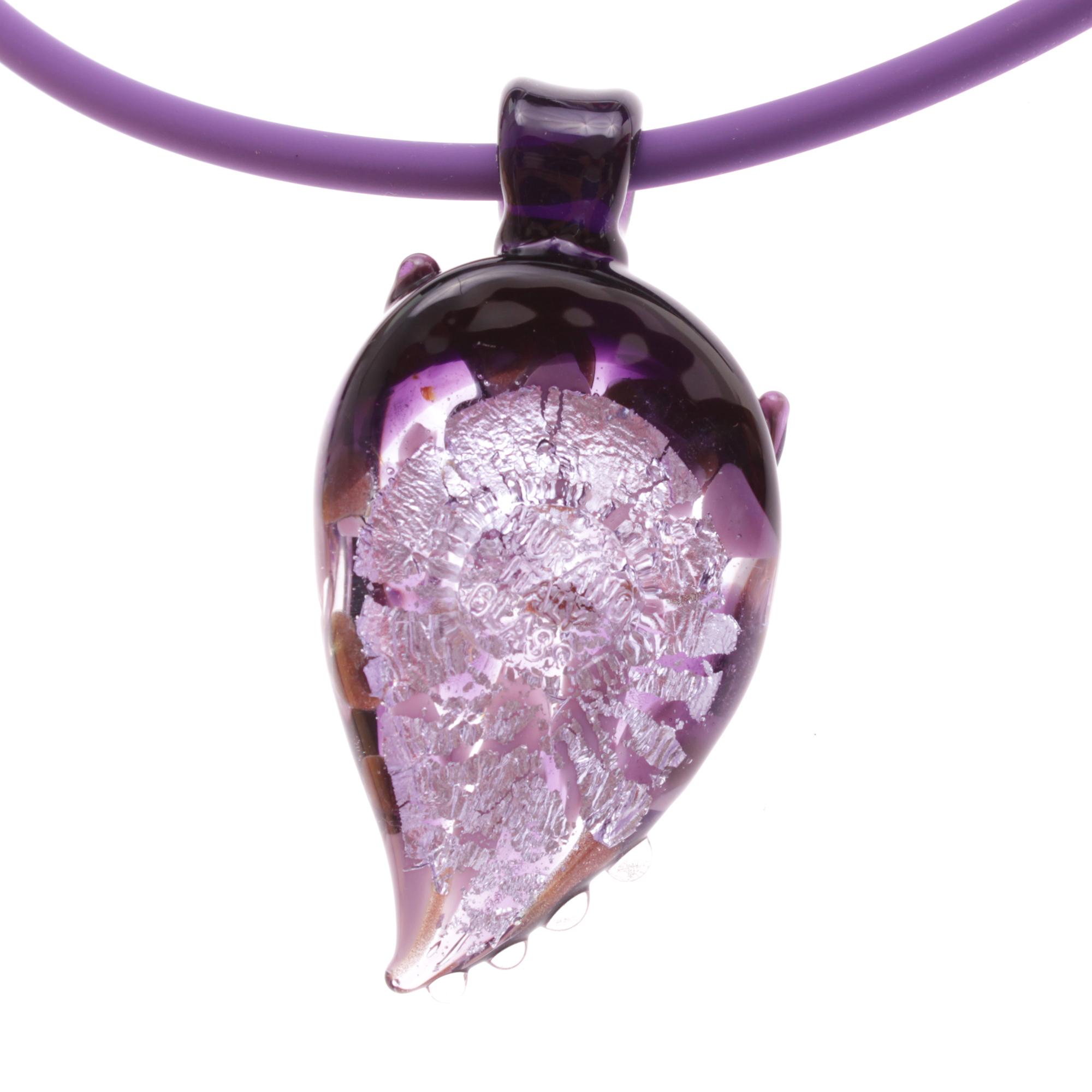 Eine wundervolle Eule aus Muranoglas Model "Grande Gufo"-amethist-silber