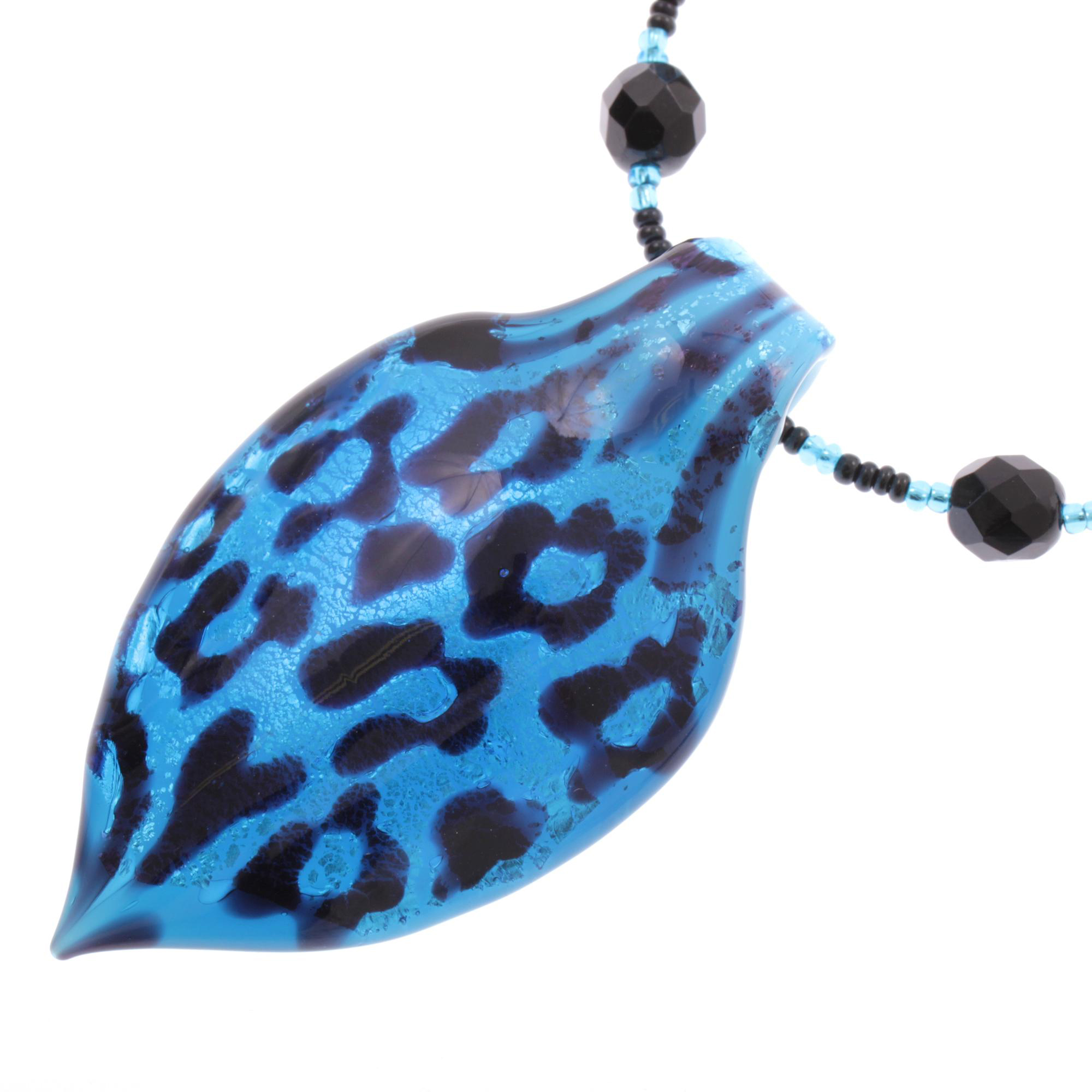 Wunderschönes Collier "Pala" Murano Glas Halsschmuck-blau