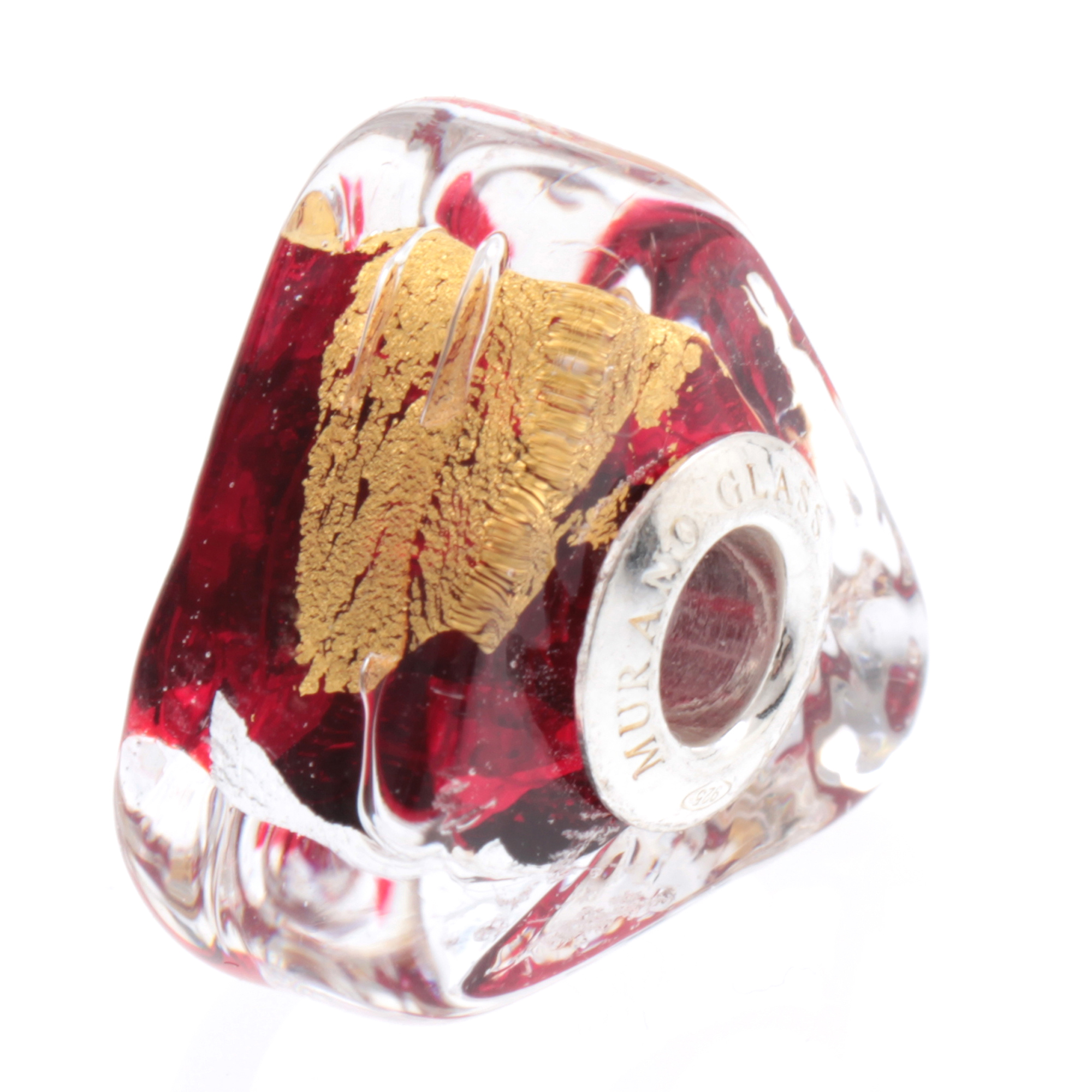 Murano Glas Bead "Triangle" Charm-rubinrot Murano Glas Bead "Triangle" Charm-rubinrot