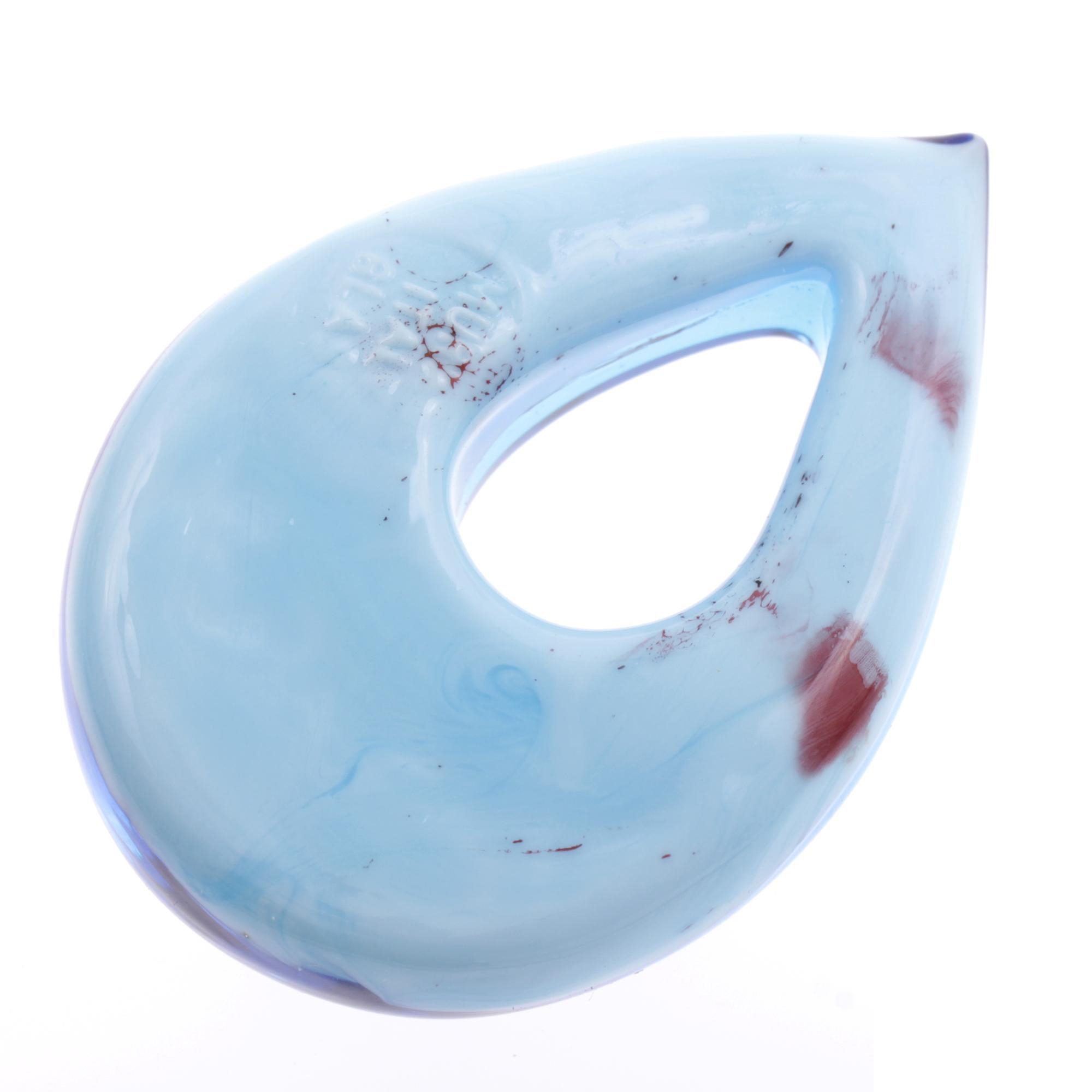 Erlesener Murano Glas Anhänger Model "Drop"-blau