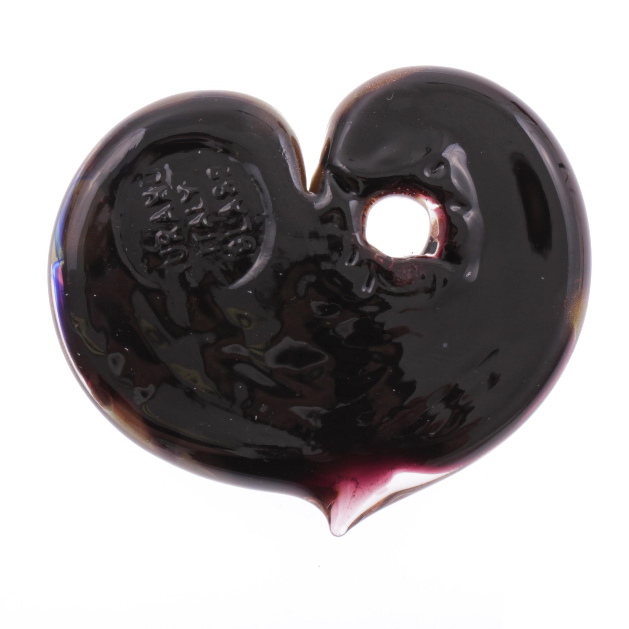Ein Herz Anhänger aus Murano Glas "Picco Animo" -kupfer