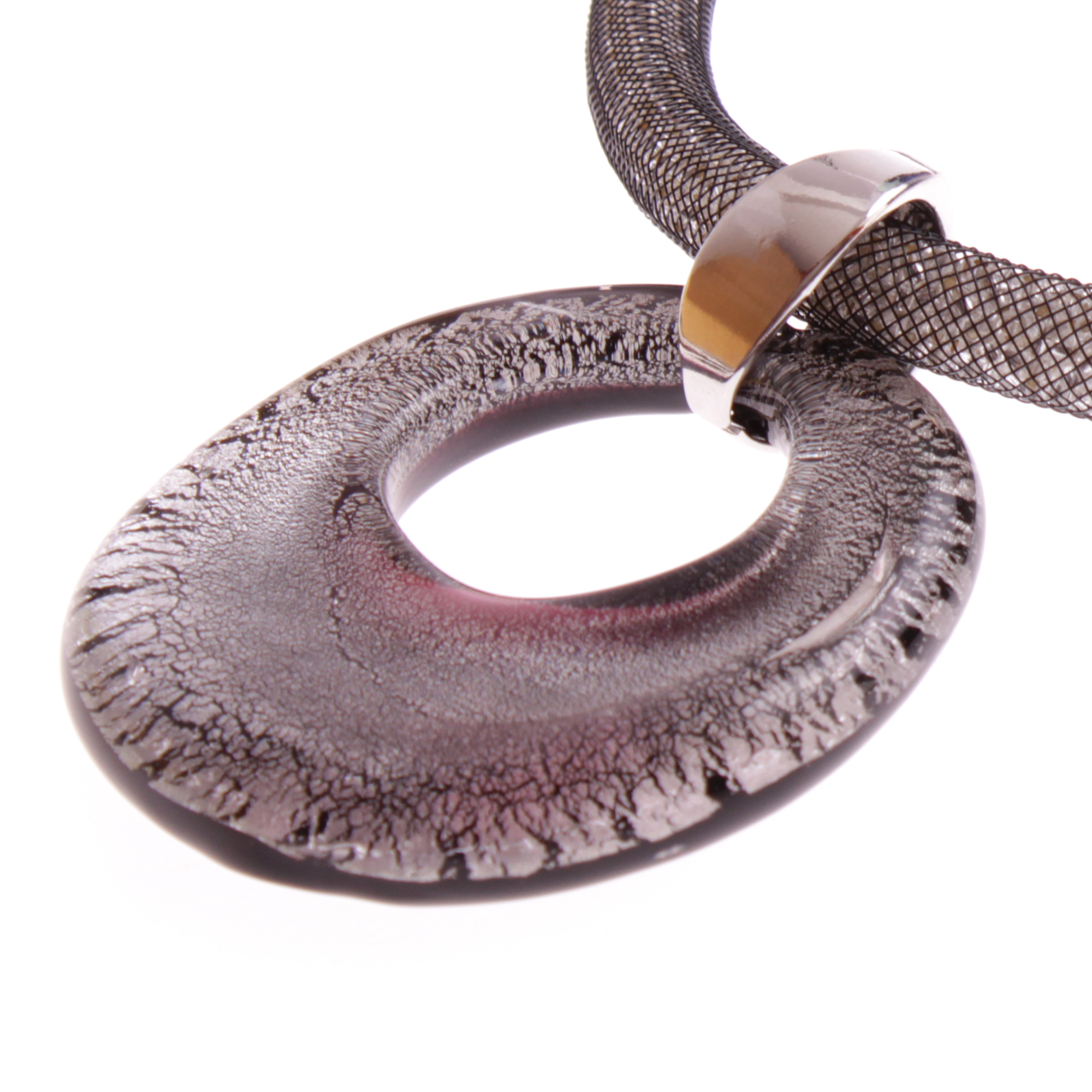 Edles Muranoglas Schmuckstück Model "Grande Galina Deluxe"- silber