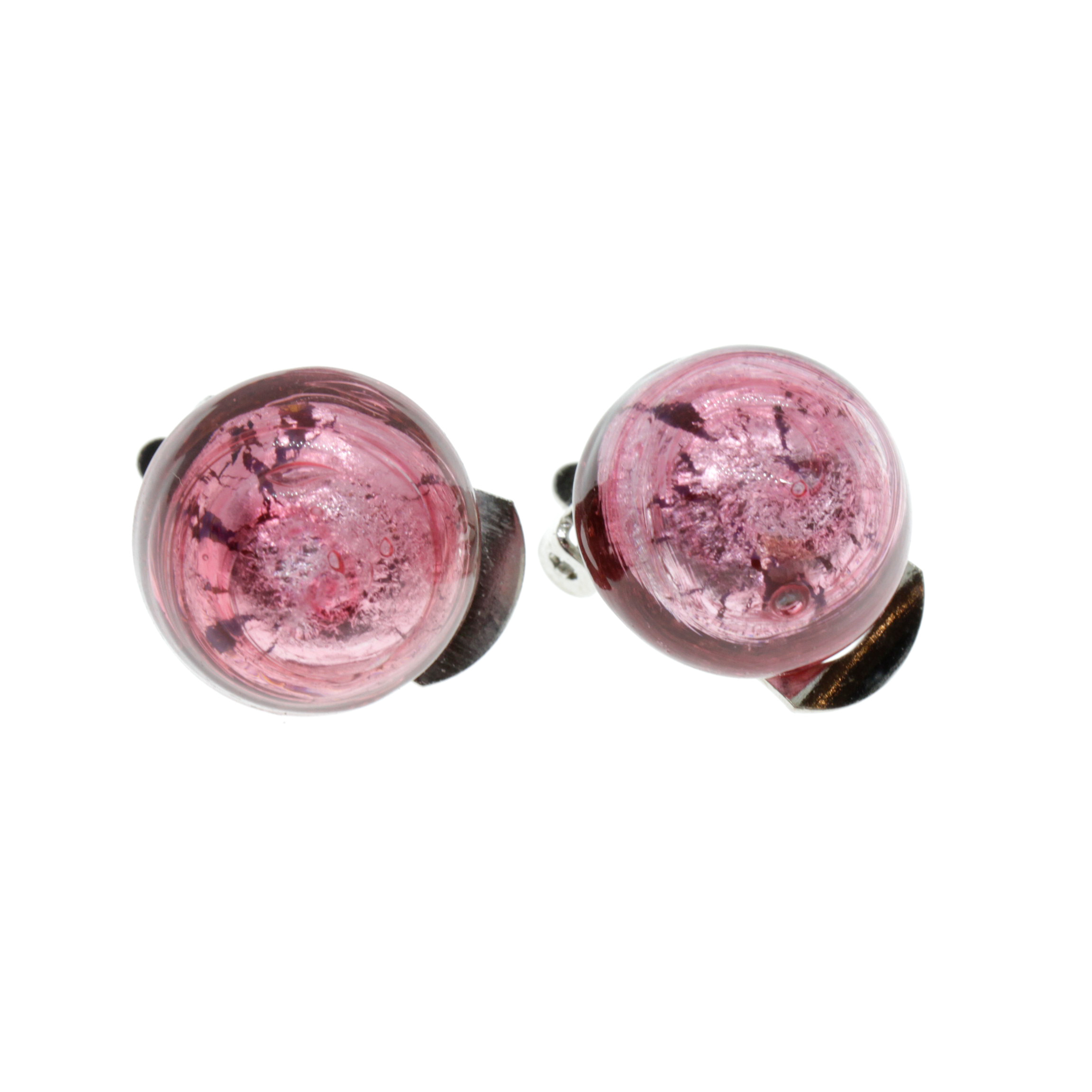 Muranoglas Ohrclip "Elea"-pink