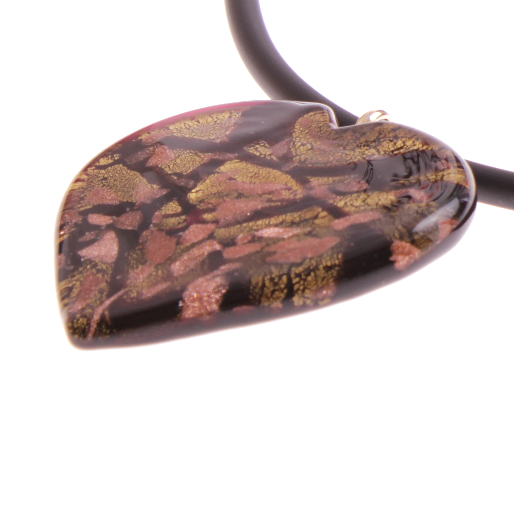 Edles Murano Glas Herz Model "Emotivo II"-schwarz-gold
