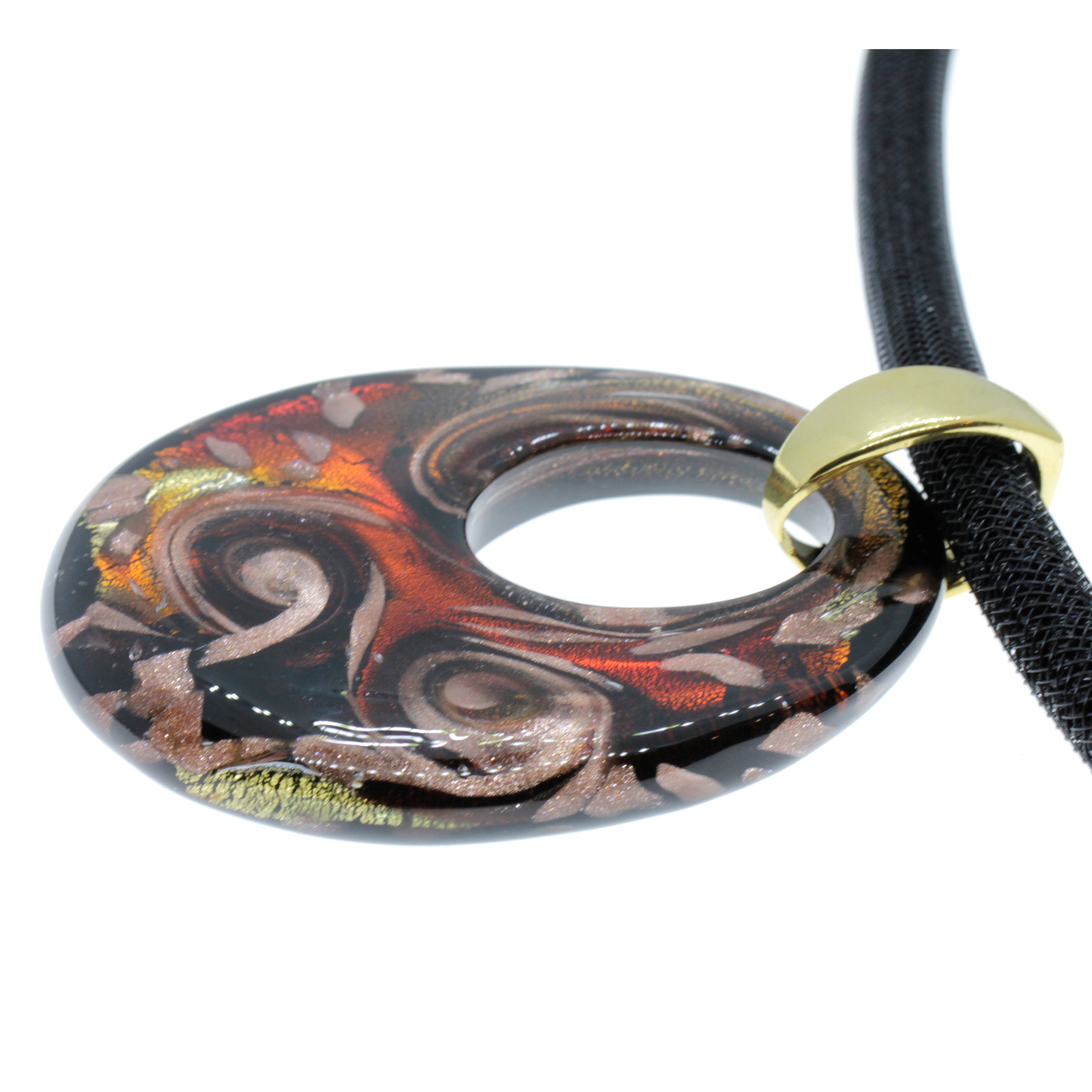 Edles Muranoglas Schmuckstück Model "Grande Galina Deluxe"- rot gold
