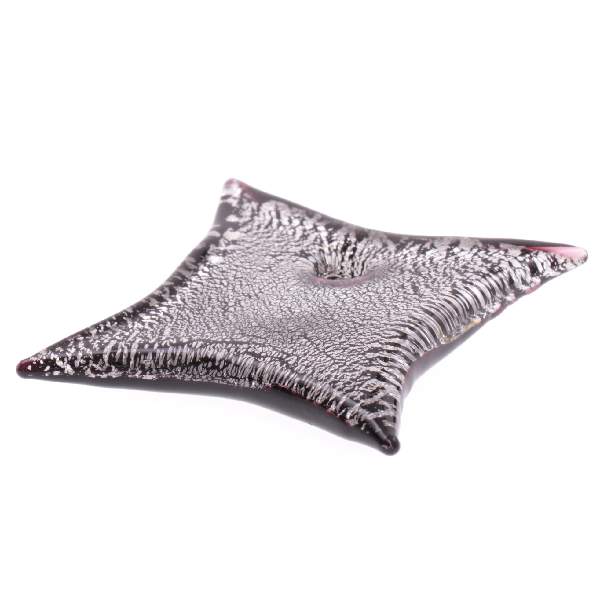 Exquisiter Murano Glas Anhänger "Losanga" -silber