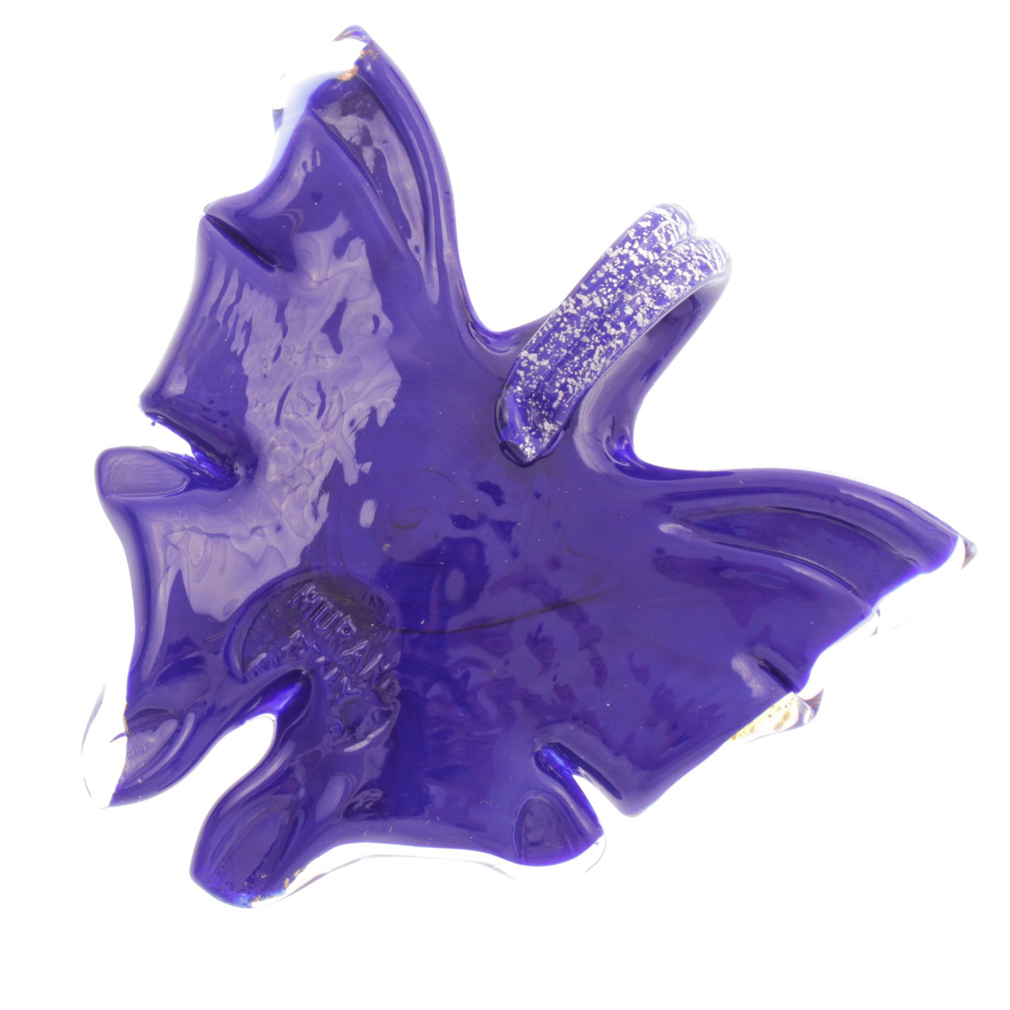 Ein Murano Glas Schmetterling "Farfalla" Anhänger-blau-silber