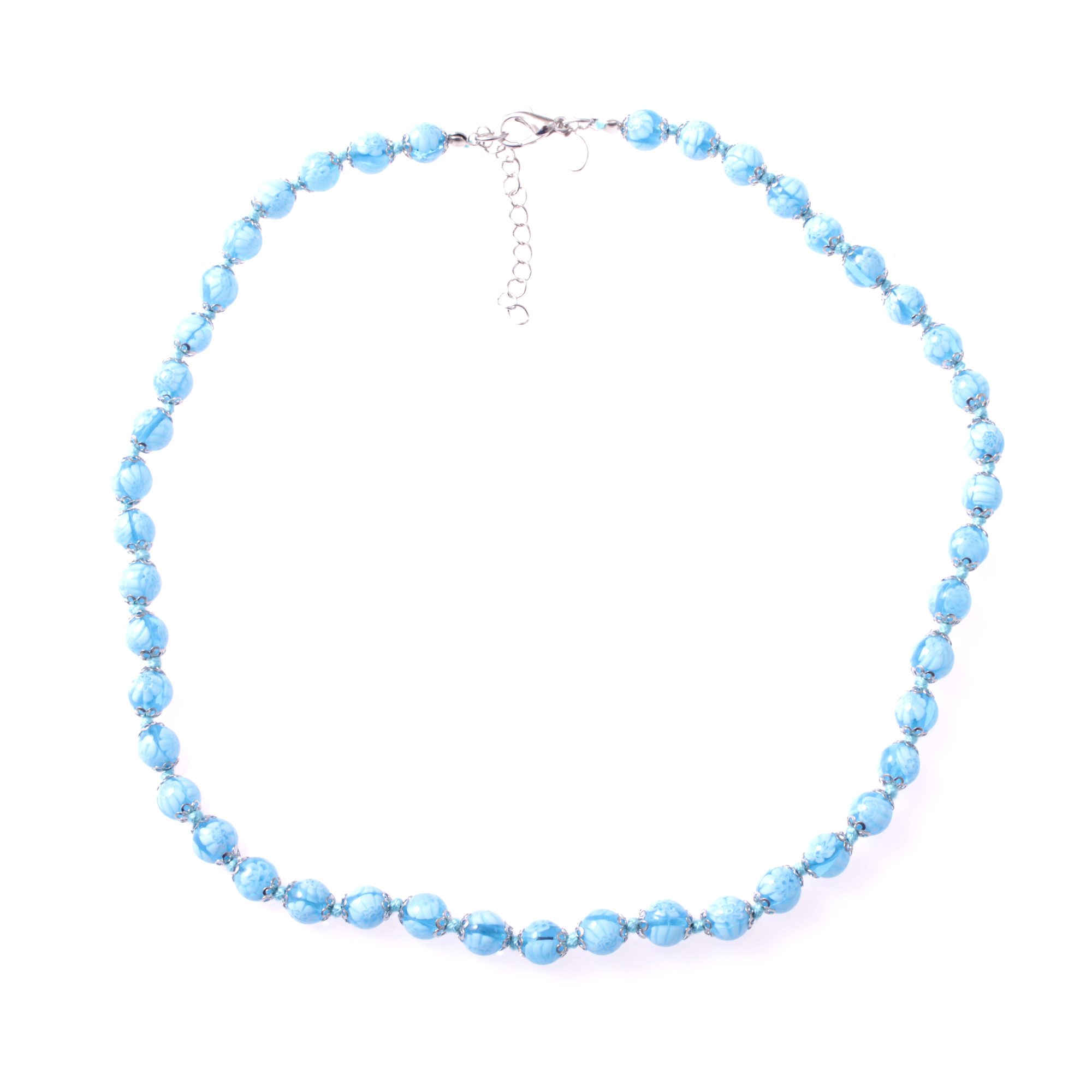 Collier Murano Glas Mille Fiori"-türkis-silber