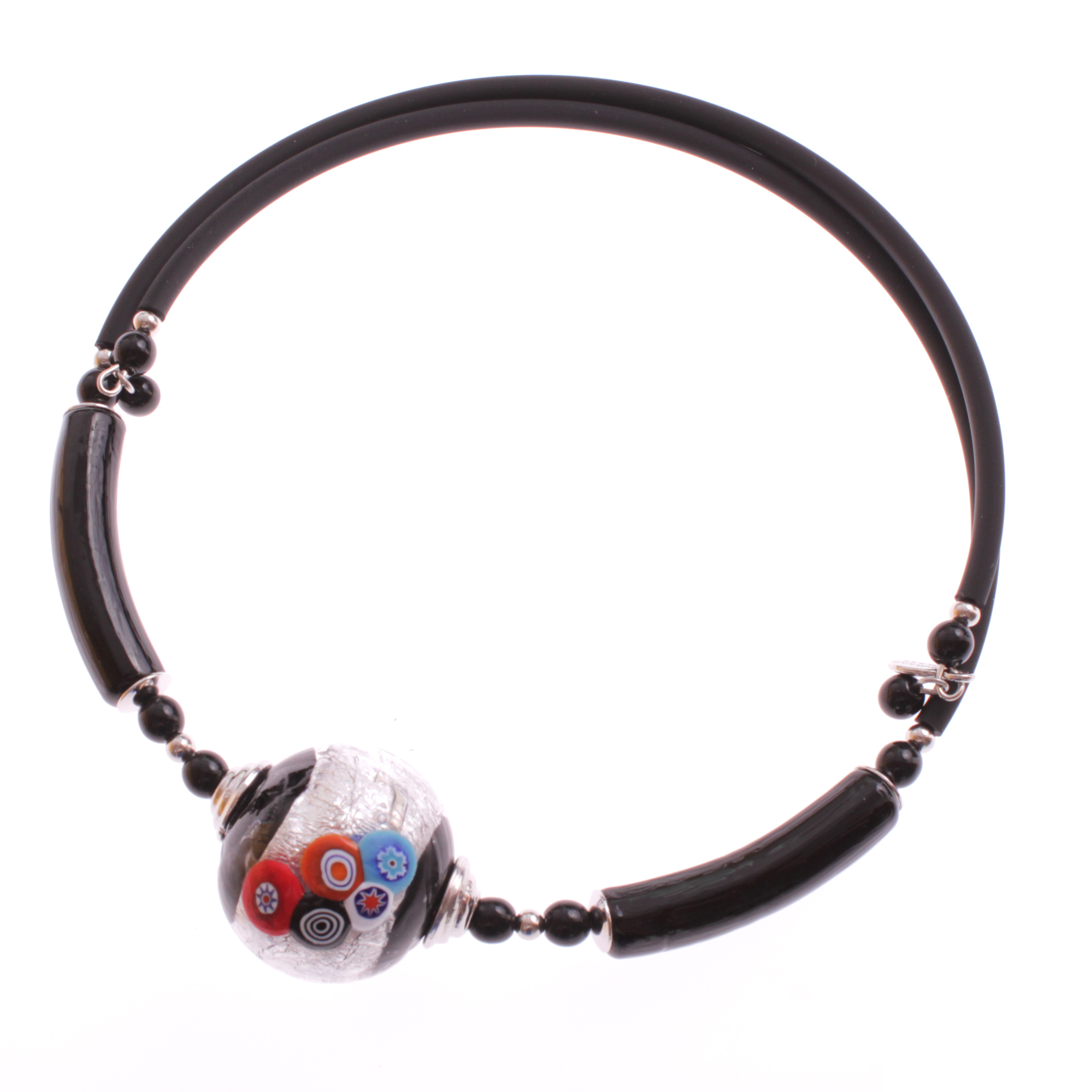 Flexibles Collier der Extraklasse Model "Zoey"-mille fiori silber