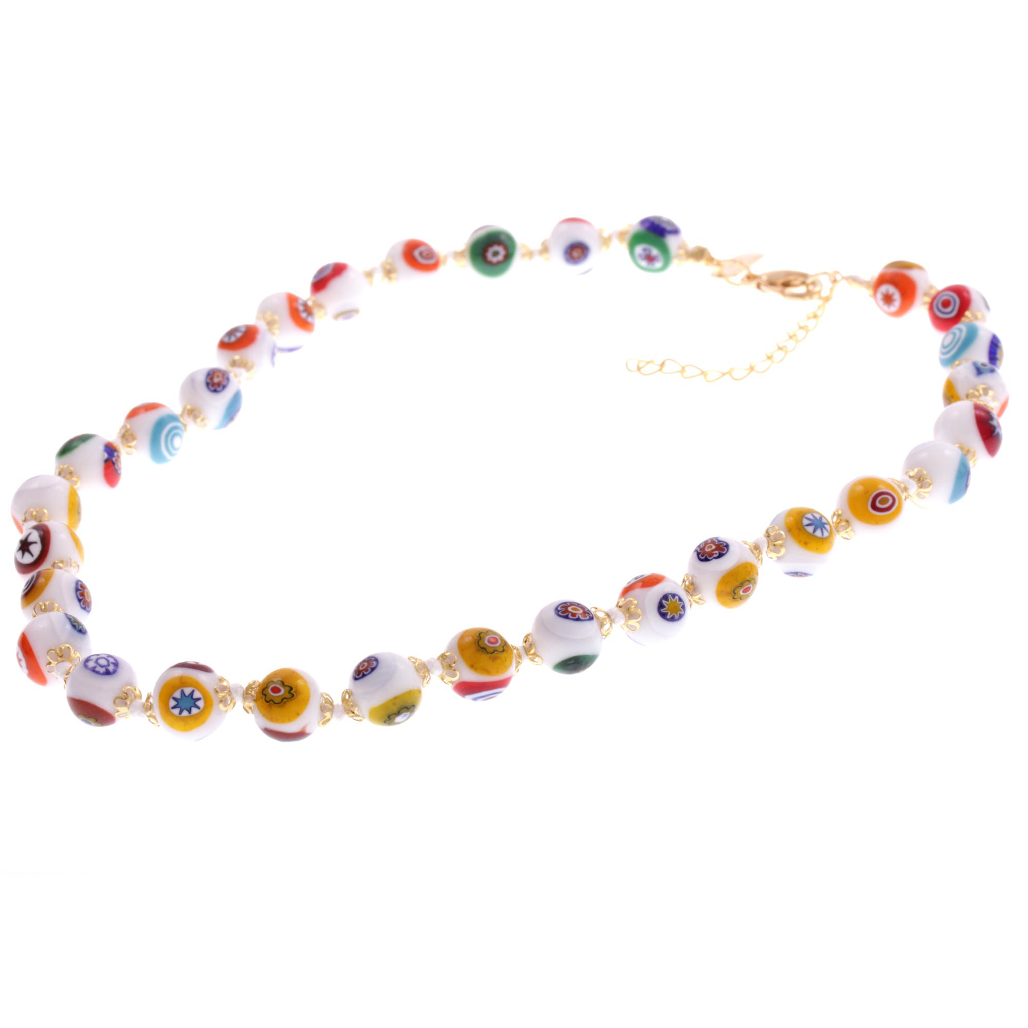 Exklusive Mille Fiori Halskette "Concento" Collier -weiß gold