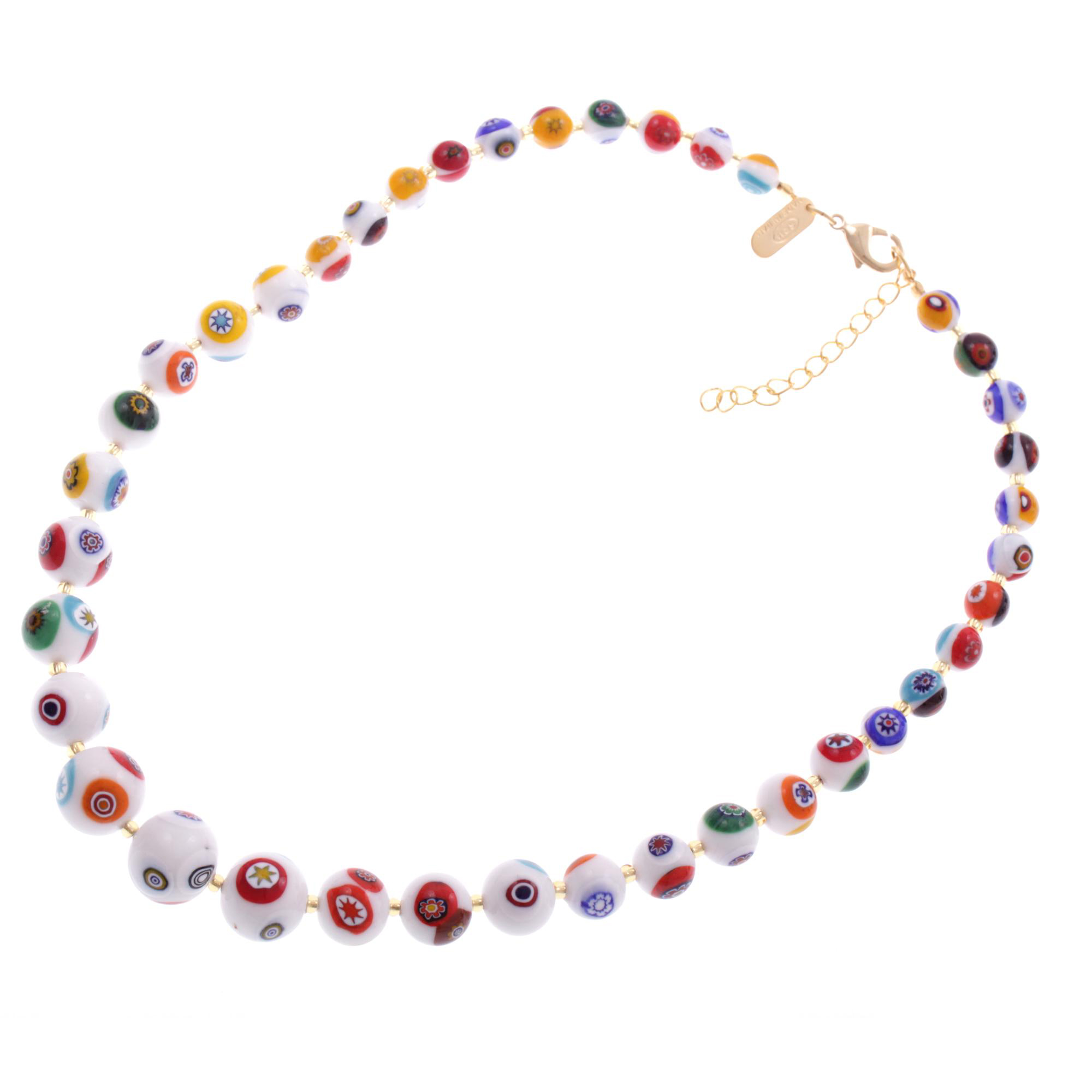 Murano Glas Verlaufs Collier "Volgere" Halsschmuck-weiss