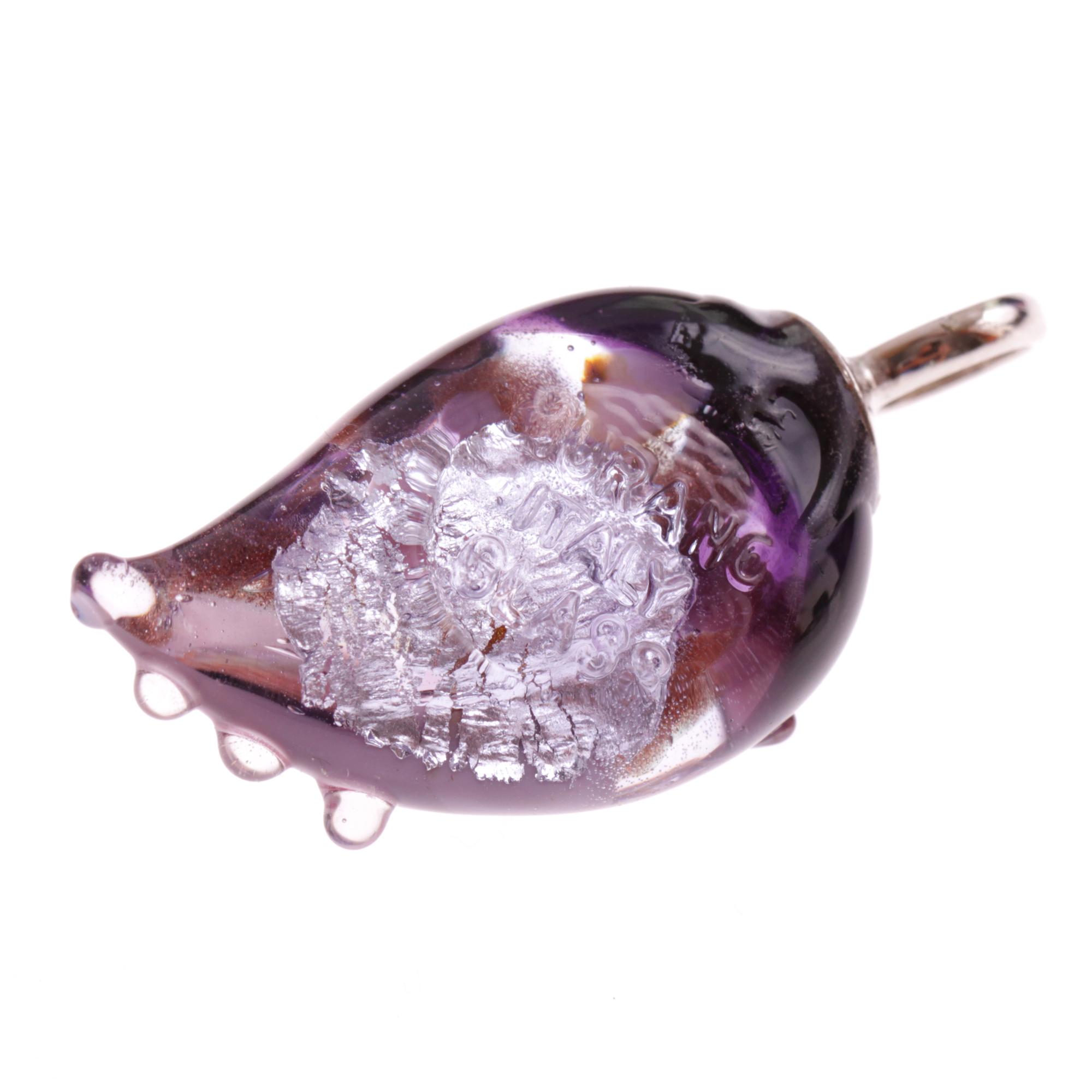 Unsere kleine süße Muranoglas Eule "Picco Gufo" -amethist-silber