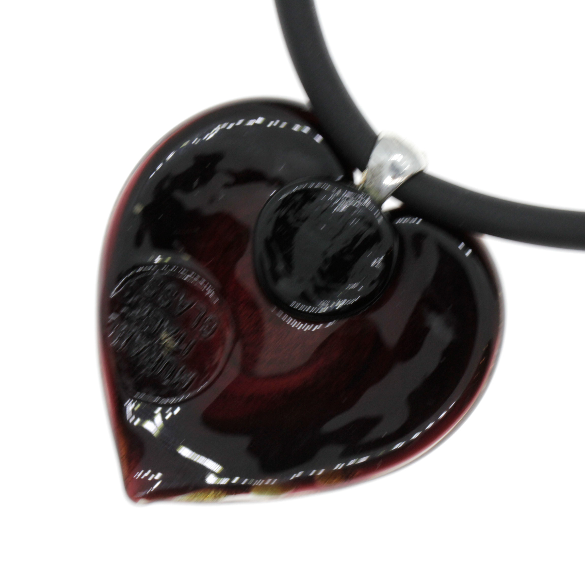 Valencia Deluxe Muranoglas-Herz - silber kupfer