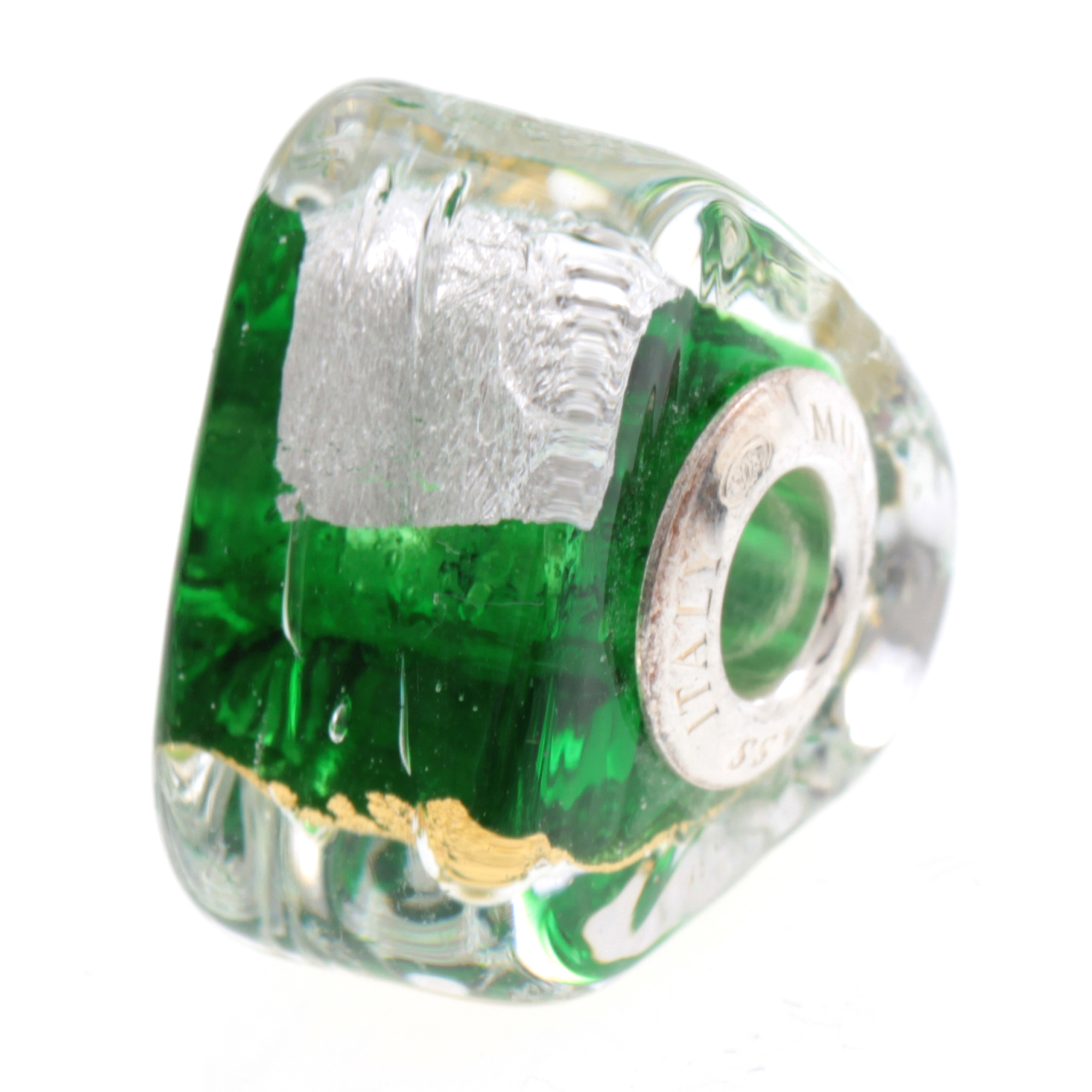 Murano Glas Bead "Triangle" Charm-smaragd Murano Glas Bead "Triangle" Charm-smaragd