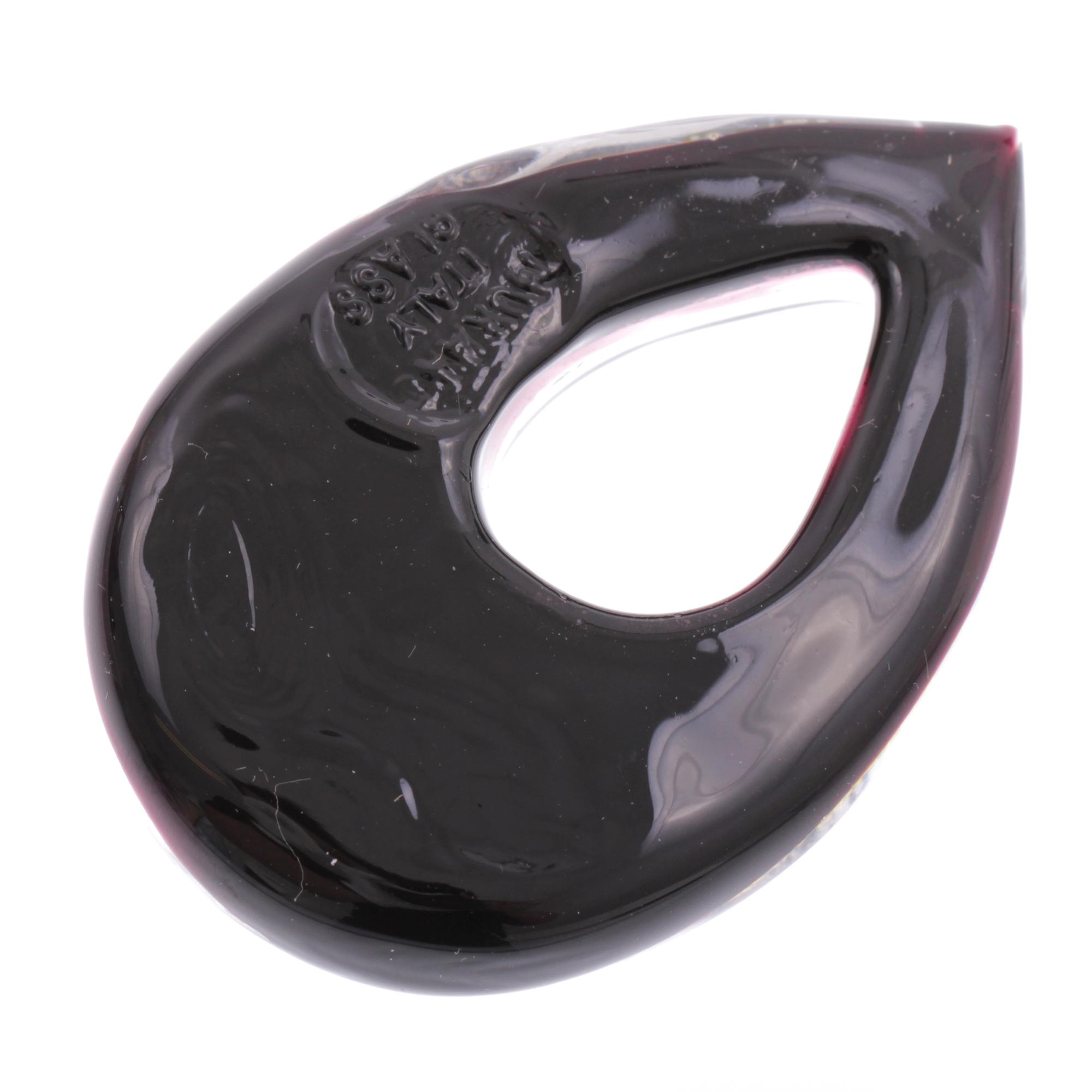 Erlesener Murano Glas Anhänger Model "Drop"-silber
