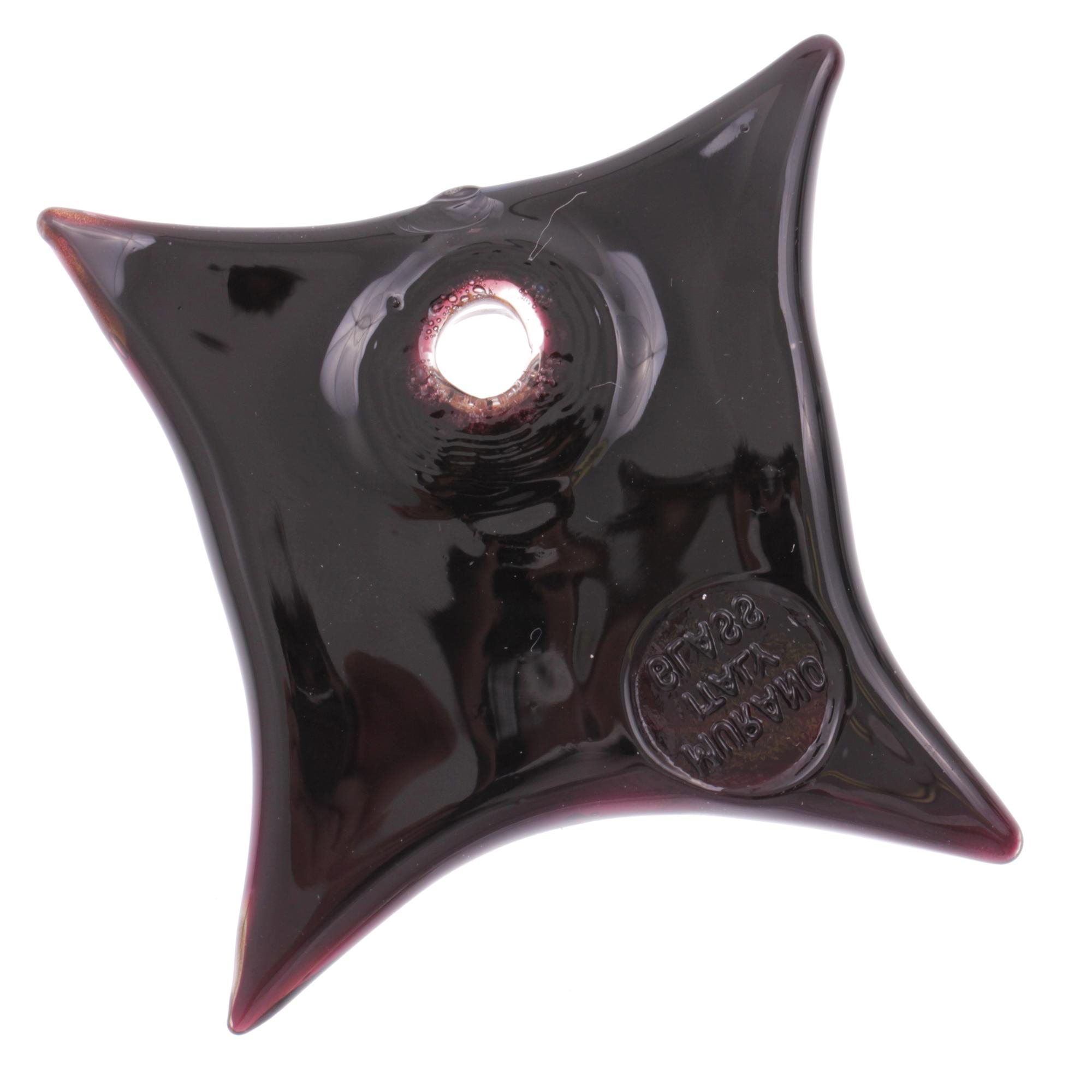 Exquisiter Murano Glas Anhänger "Losanga" -kupfer silber