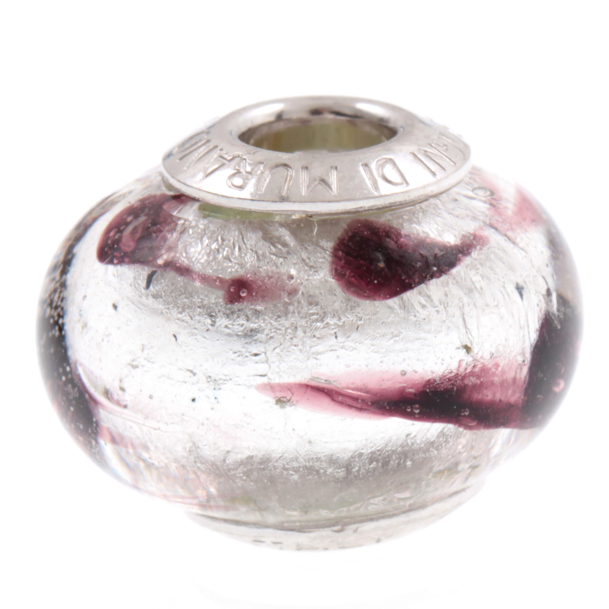 Murano Glas Bead "Ciclo II" 925 Sterling Silber Charm-amethist-silber Murano Glas Bead "Ciclo II" 925 Sterling Silber Charm-amethist-silber