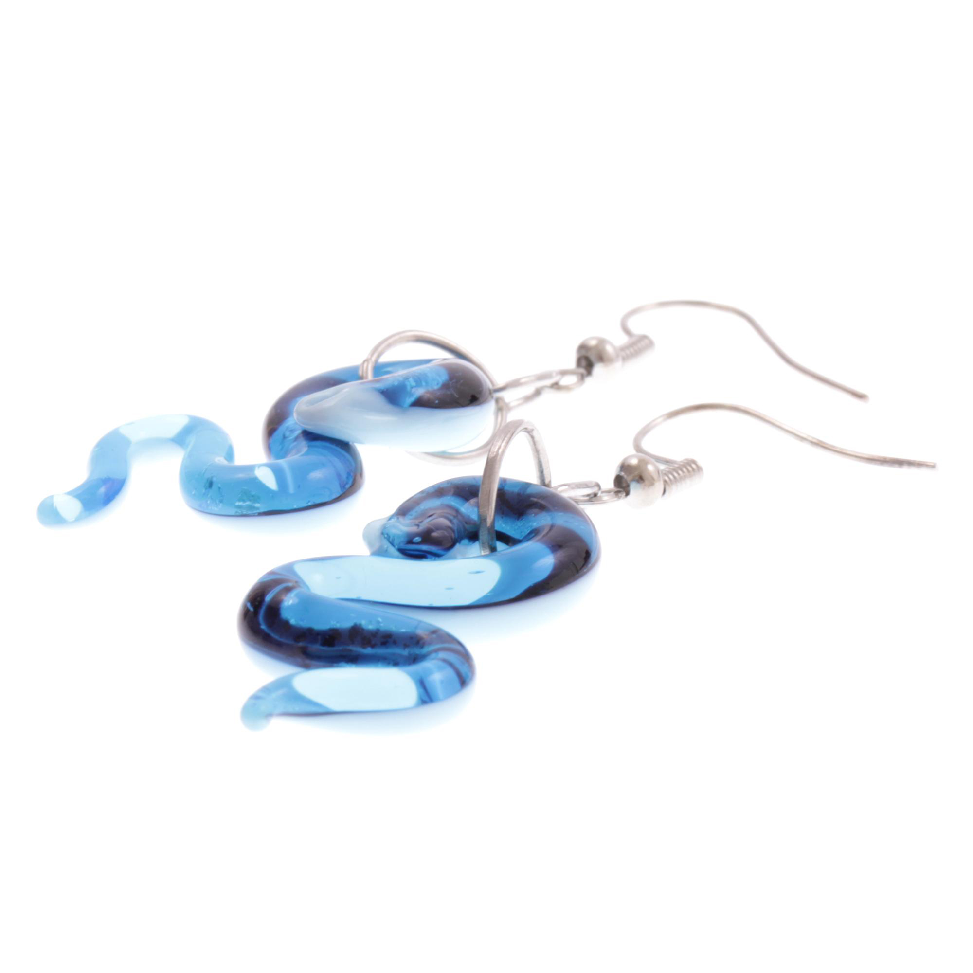 Ohrhänger Murano Glas "Biscia" Ohrschmuck-blau