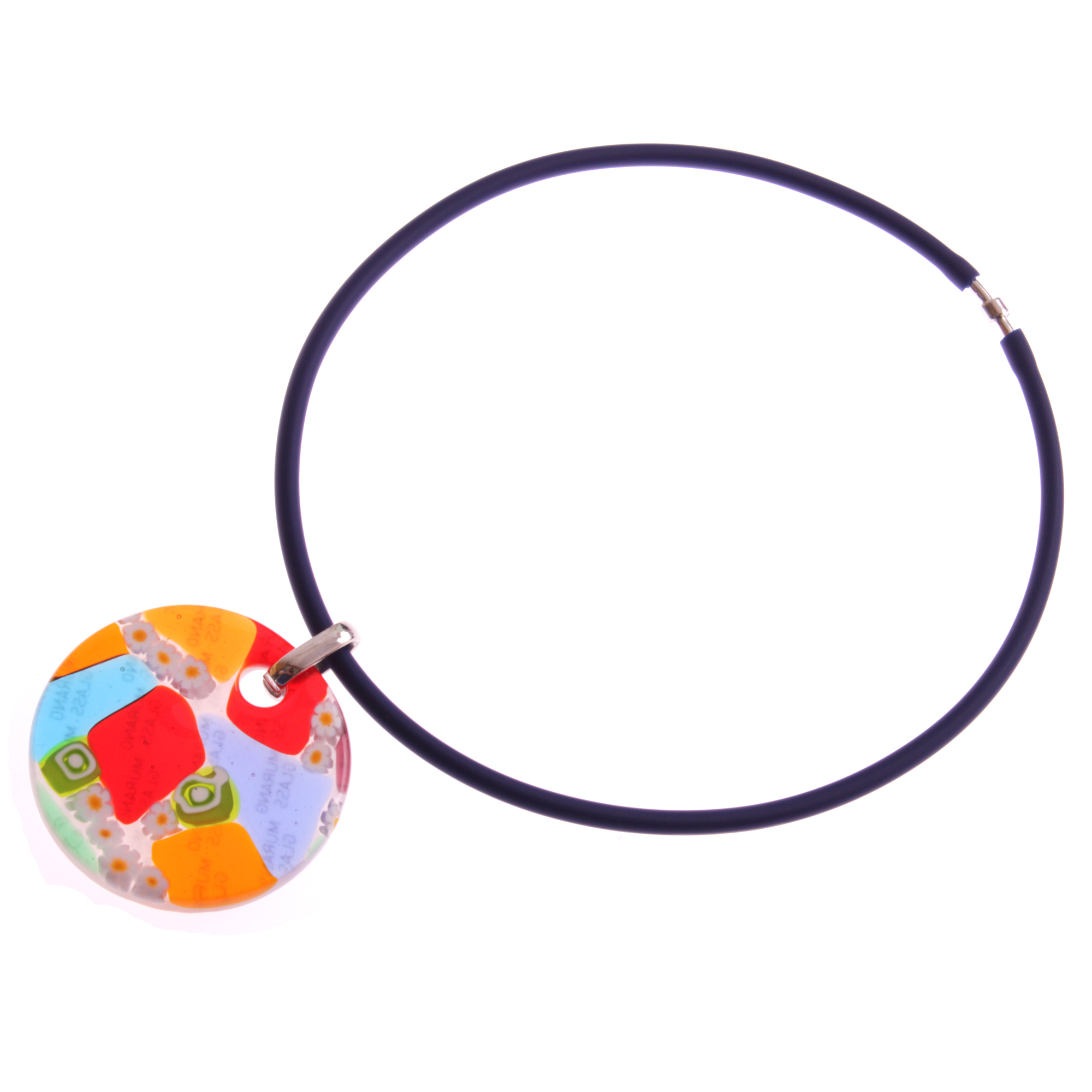 Muranoglas Medaillon Mille Fiori Model "Abril"-bunt