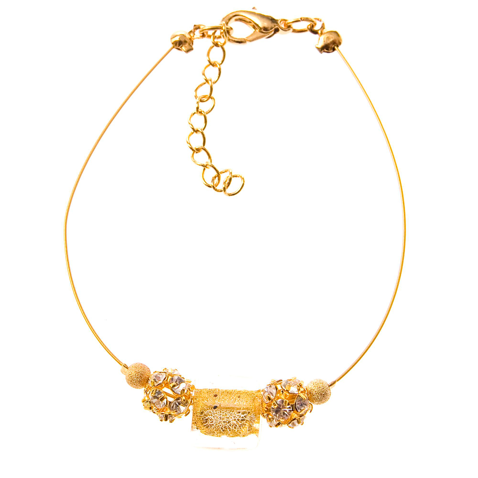 Modisches Murano Glas Armband "Chicago" Armschmuck-gold