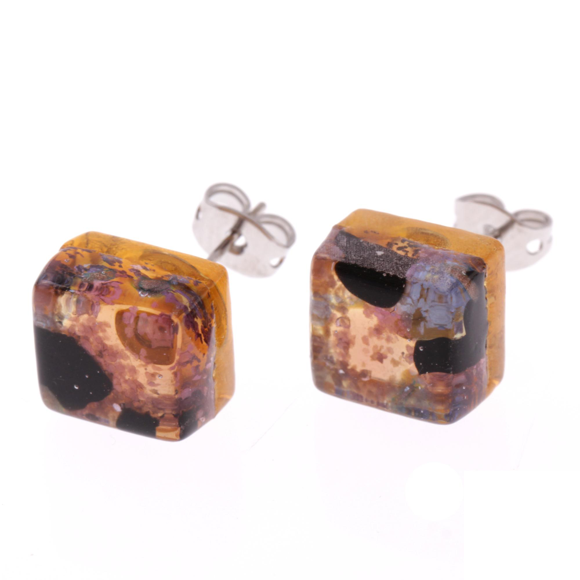 Ohrstecker Murano Glas "Jolanda" Ohrschmuck-amber