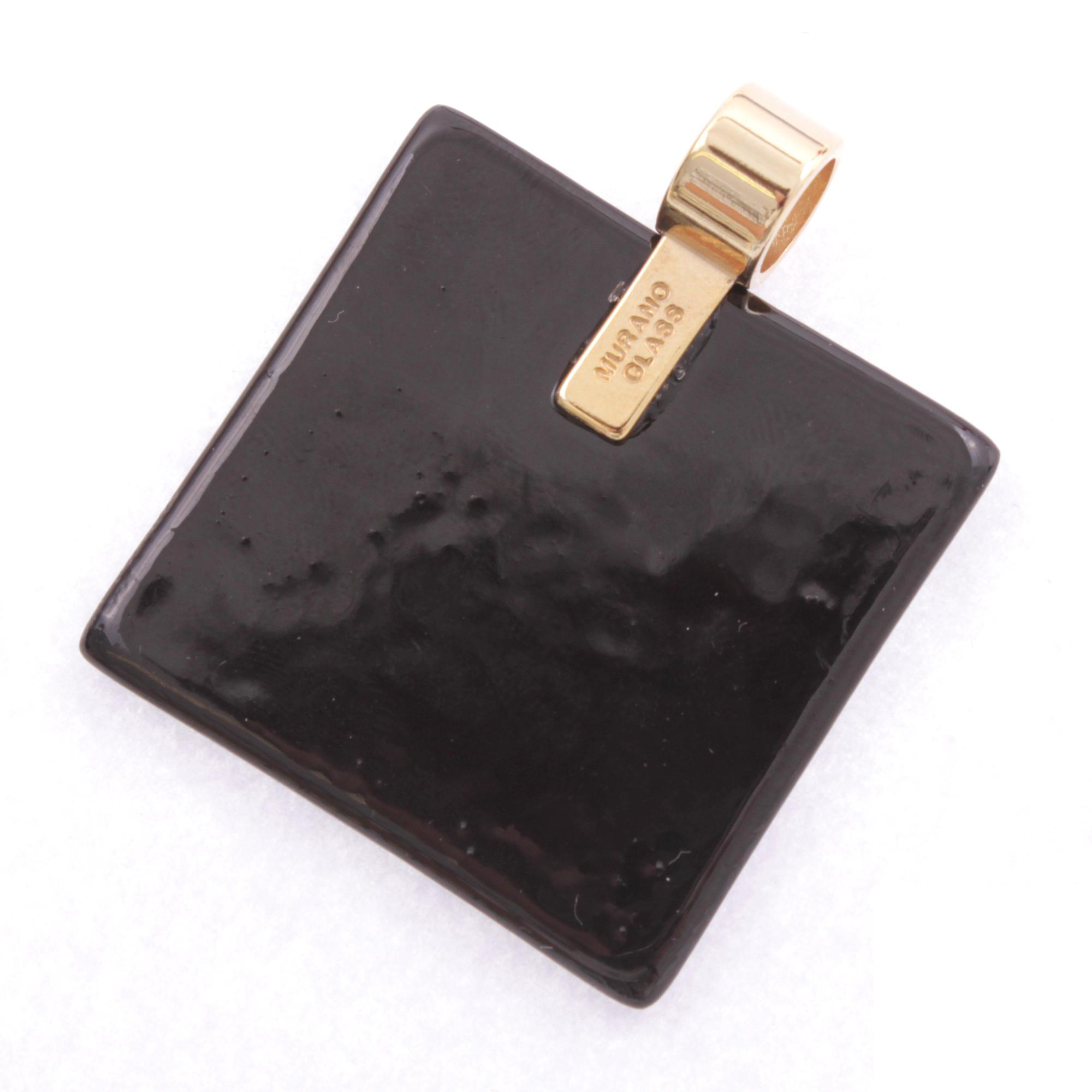 Ein edler Anhänger aus Murano Glas Modell "Pinta" -schwarz-gold