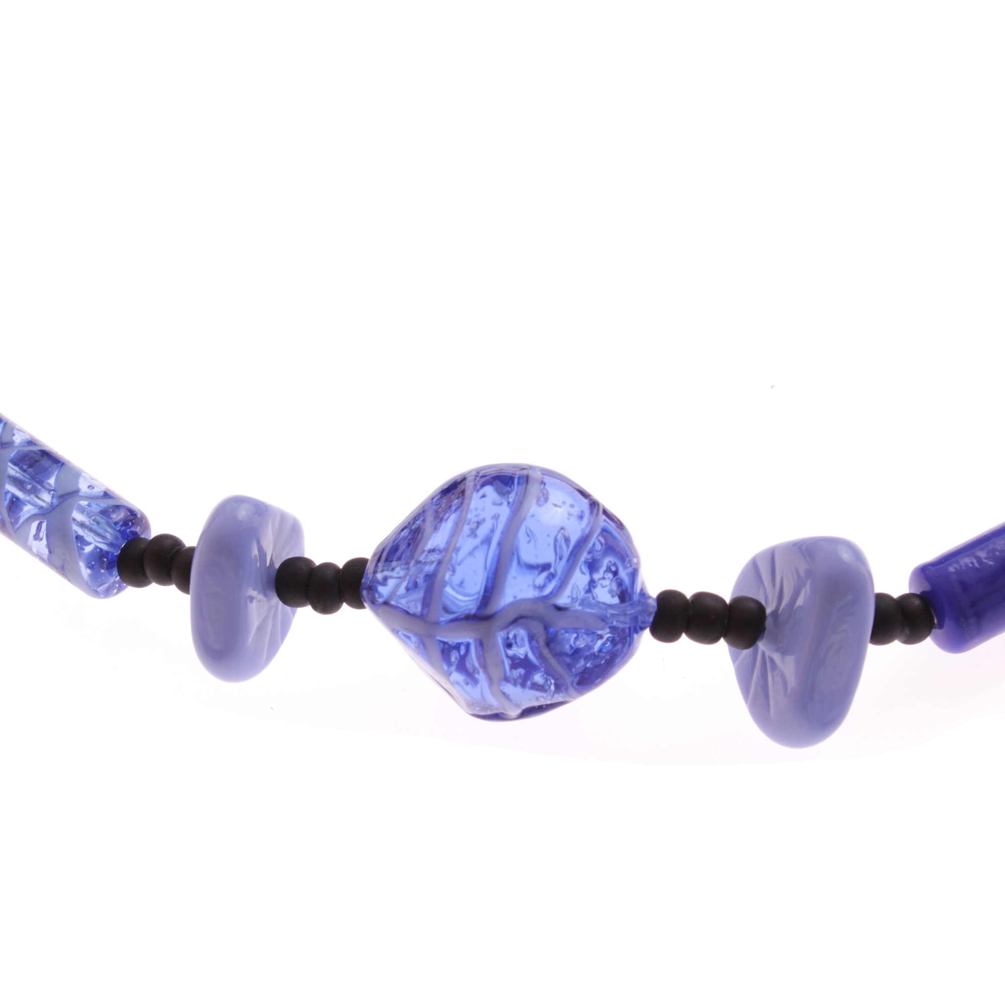Langes Muranoglas Collier "Chloe" -blau
