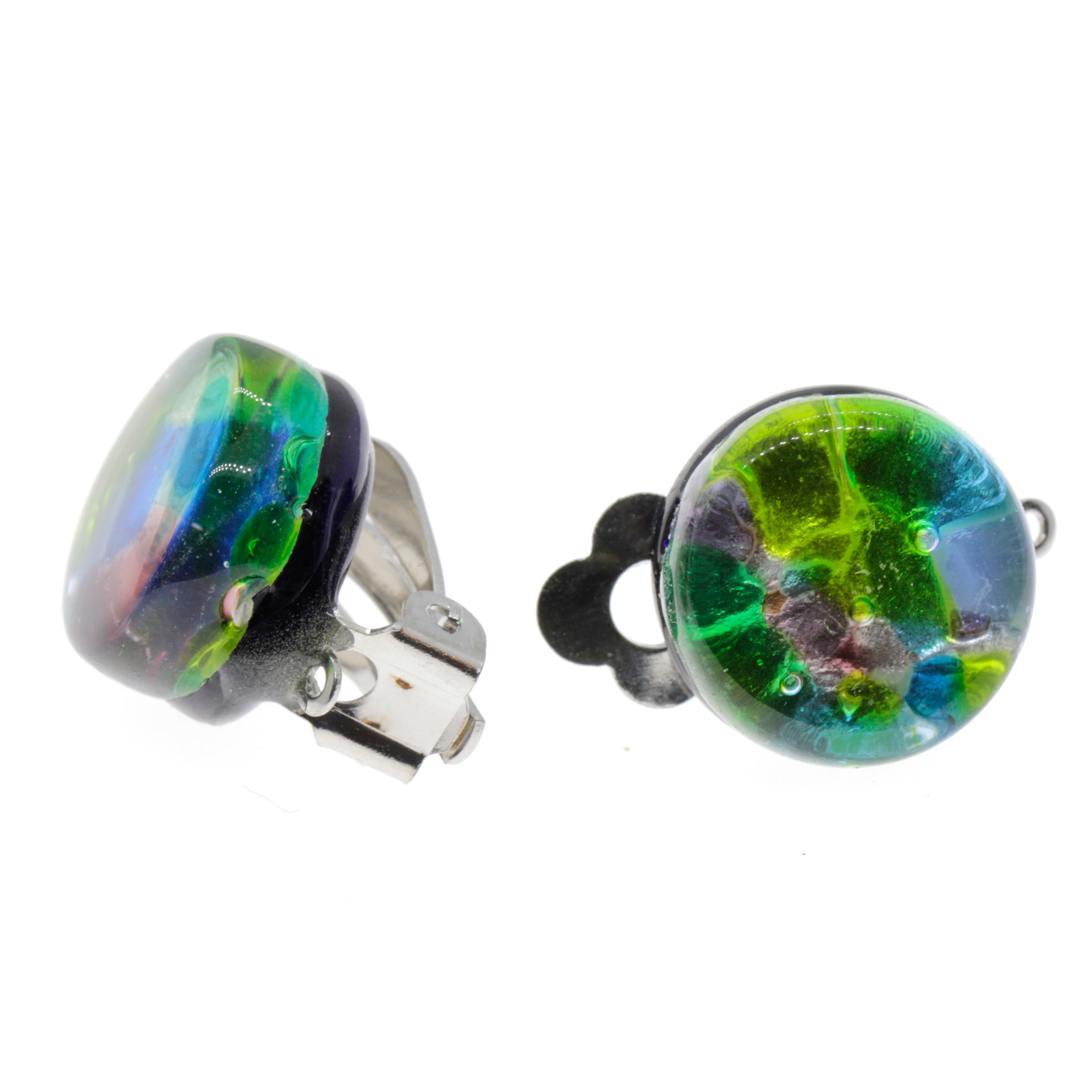 Murano Glas Ohrclip "Janne" Ohrschmuck-harlekin silber