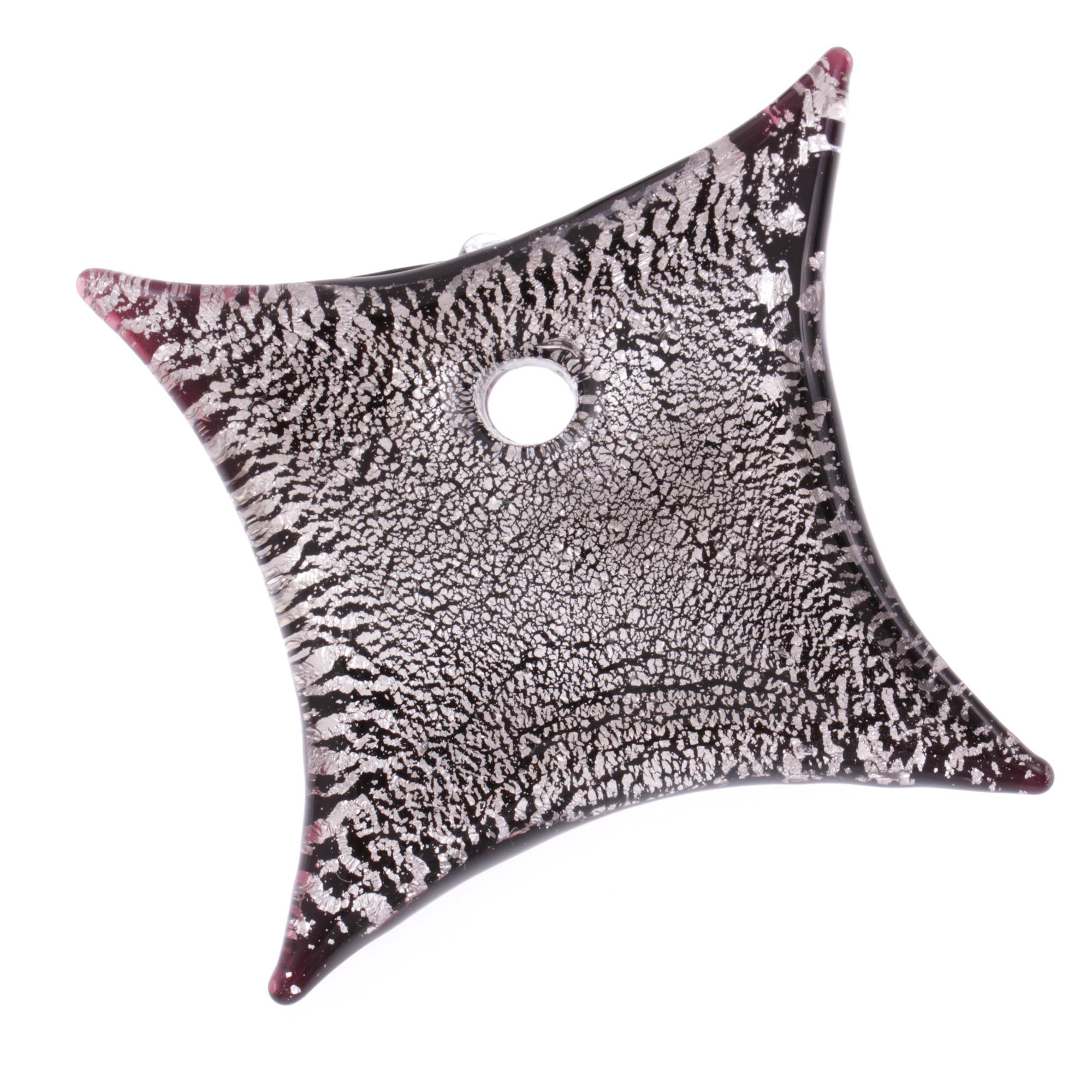 Exquisiter Murano Glas Anhänger "Losanga" -silber