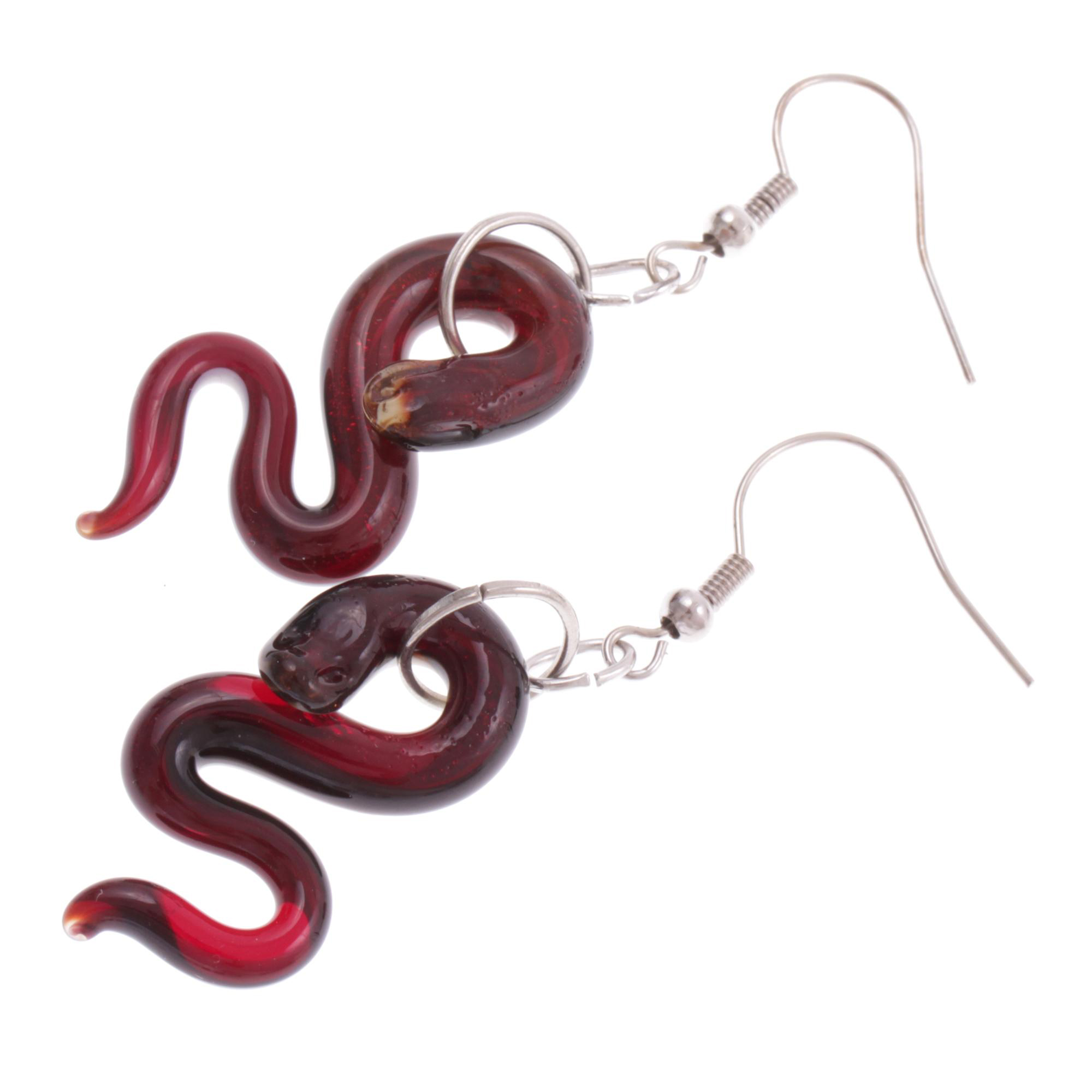 Ohrhänger Murano Glas "Biscia" Ohrschmuck-rot