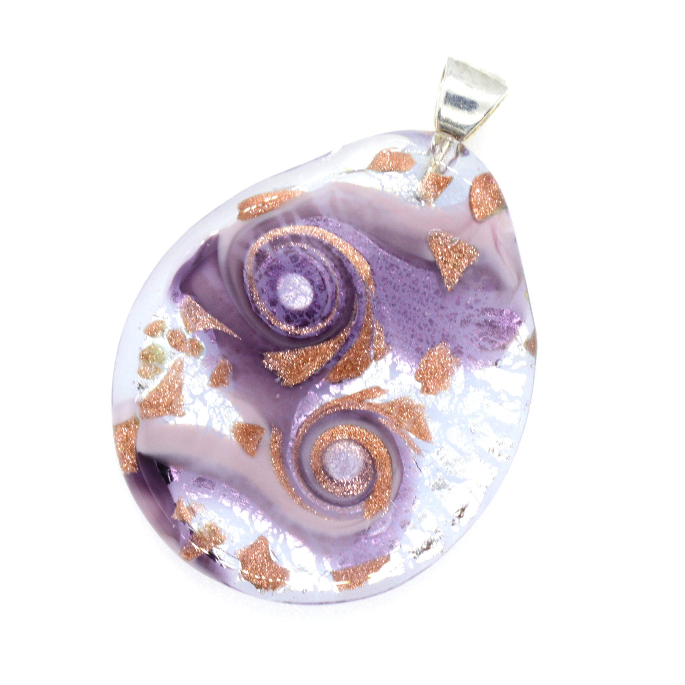 Traumhaft schöner Murano Glas Anhänger "Onorio" -amethist-silber