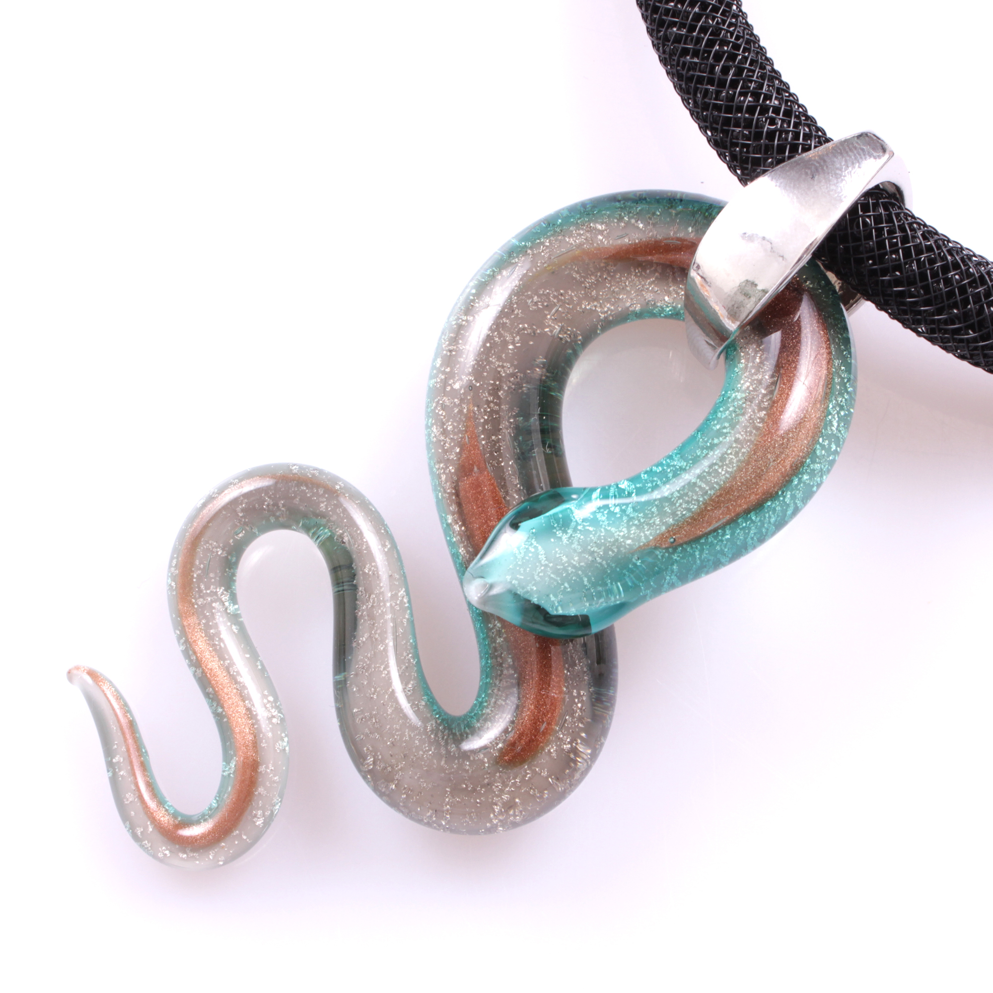 Super Collier "Coda Grande Deluxe" Finest Murano Glas-türkis