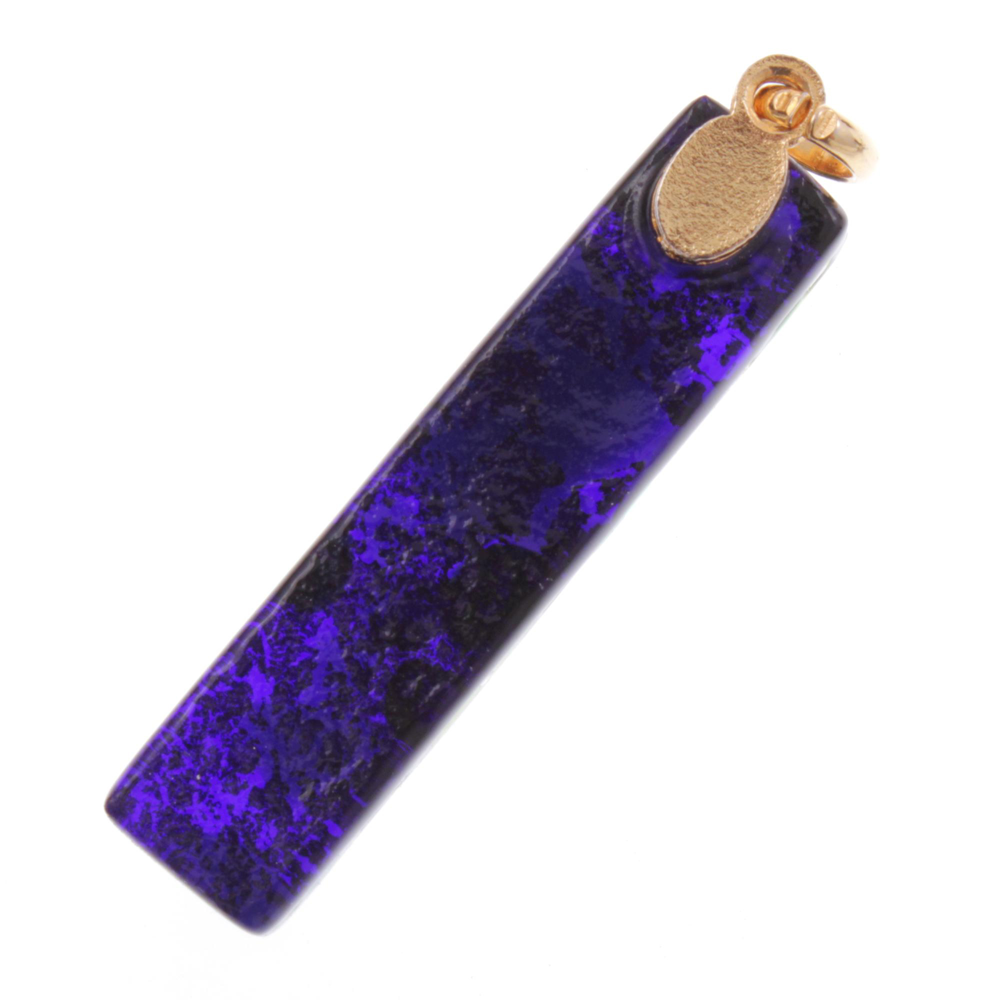 Murano Glas Anhänger Baguette "Bastone"-grün-gold