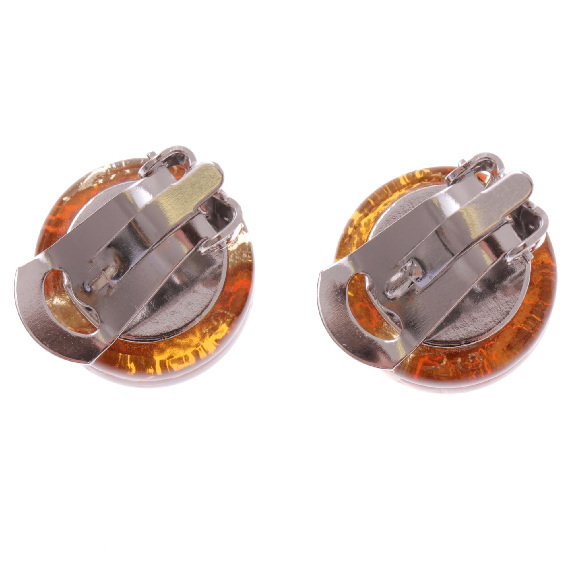 Murano Glas Ohrclip "Janne" Ohrschmuck-amber streifen