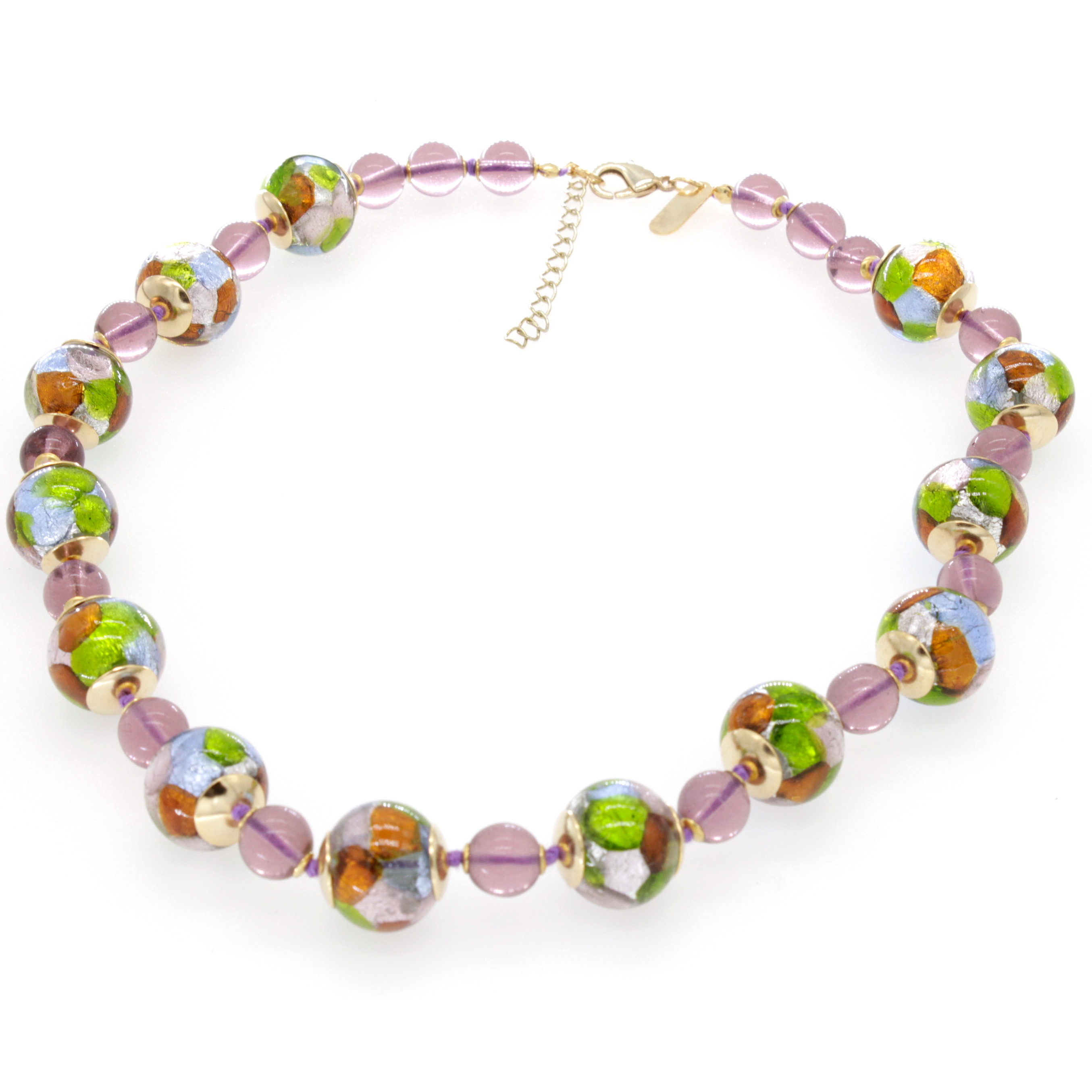 Collier Allium - echtes Muranoglas - bunt