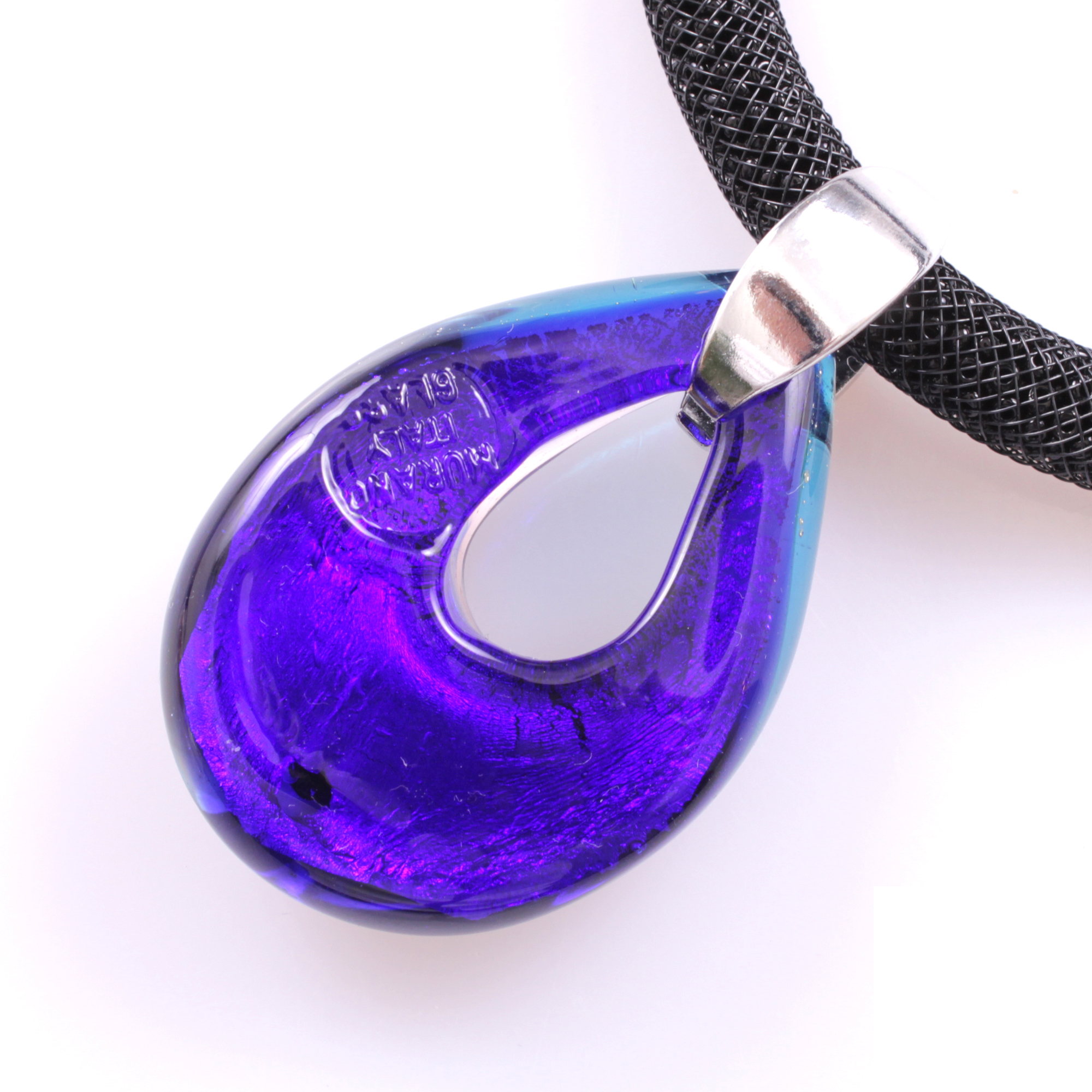 Wow! Dieses Murano Glas Collier "Drop Deluxe" ist ein Traum!-blau-kupfer