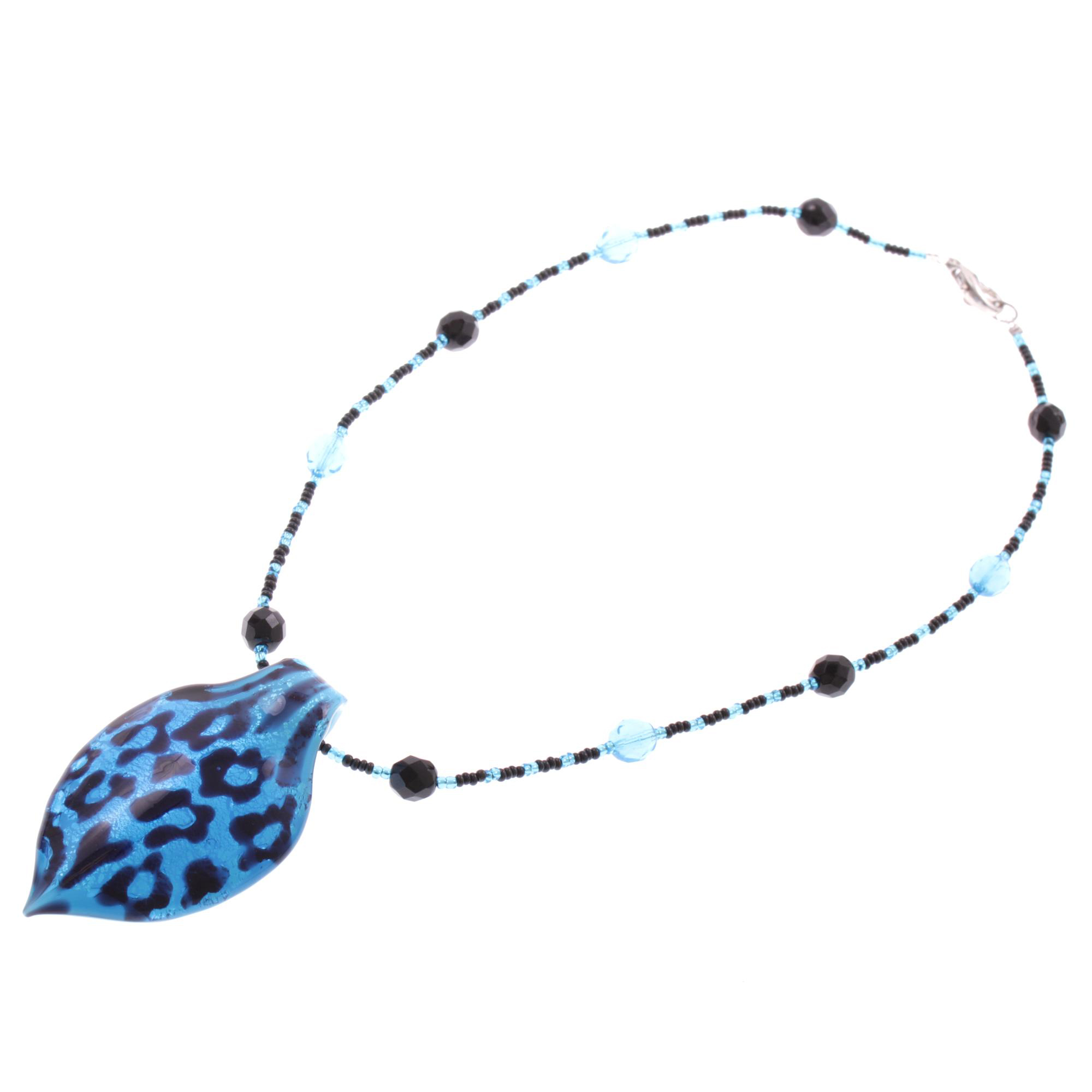 Wunderschönes Collier "Pala" Murano Glas Halsschmuck-blau