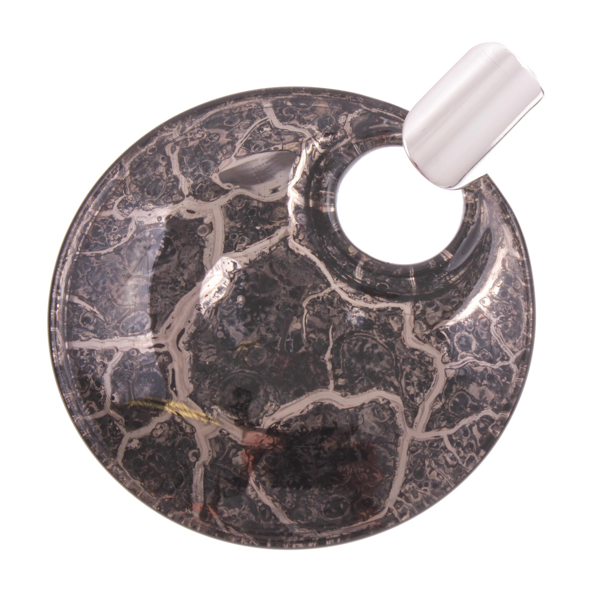 Ganz edler Murano Glas Anhänger "Brizzola II" einzigartig-schwarz platin