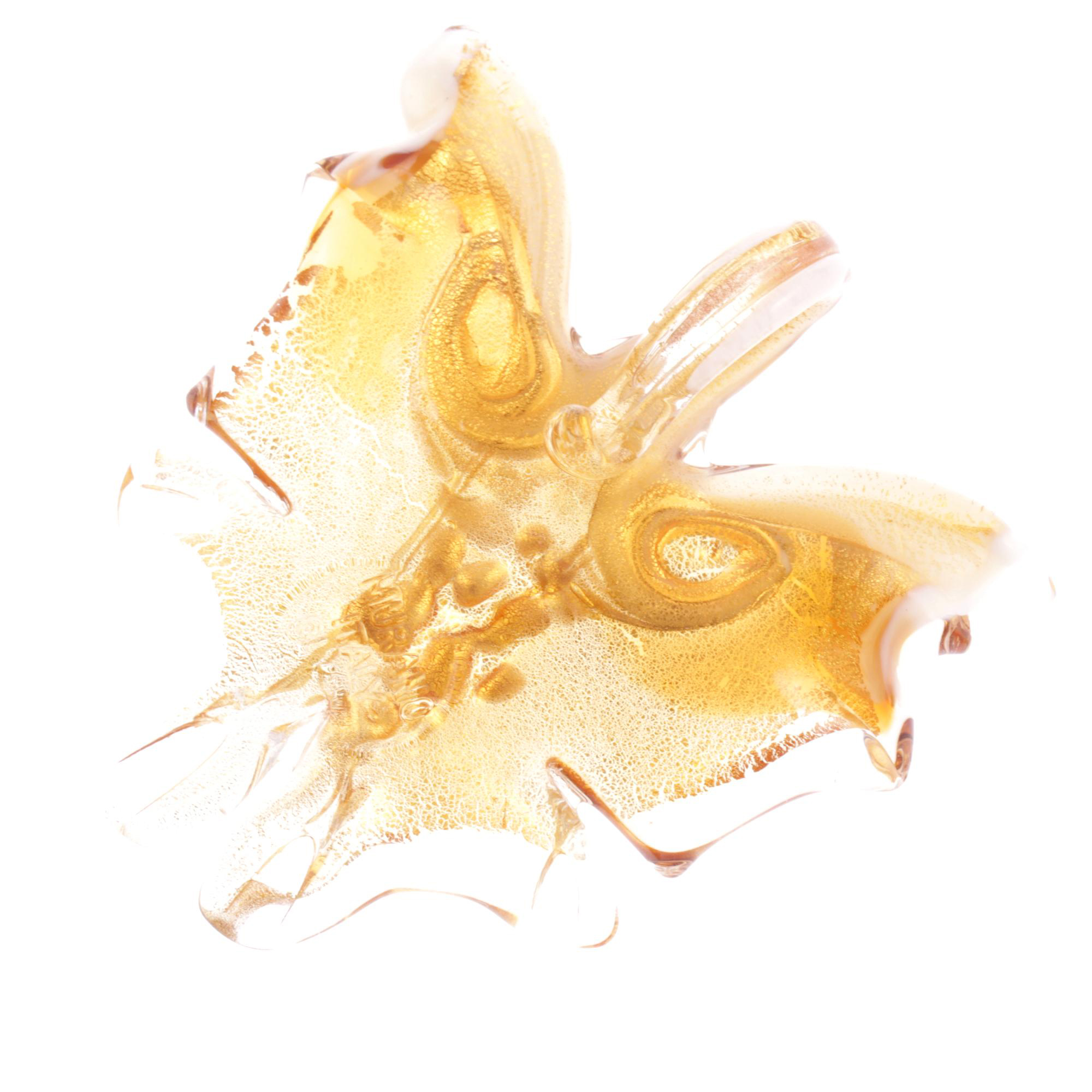 Ein Murano Glas Schmetterling "Farfalla" Anhänger-amber-gold