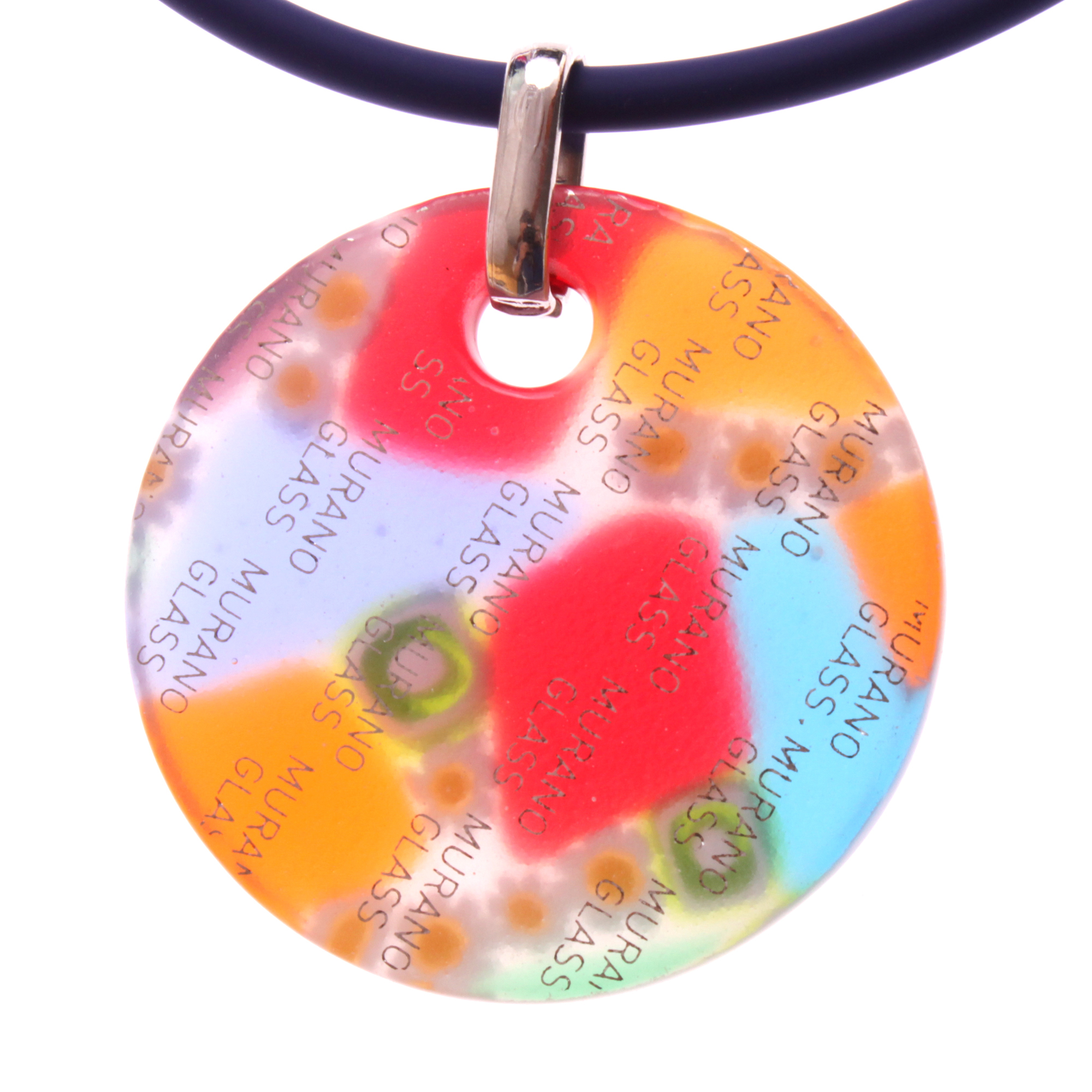 Muranoglas Medaillon Mille Fiori Model "Abril"-bunt