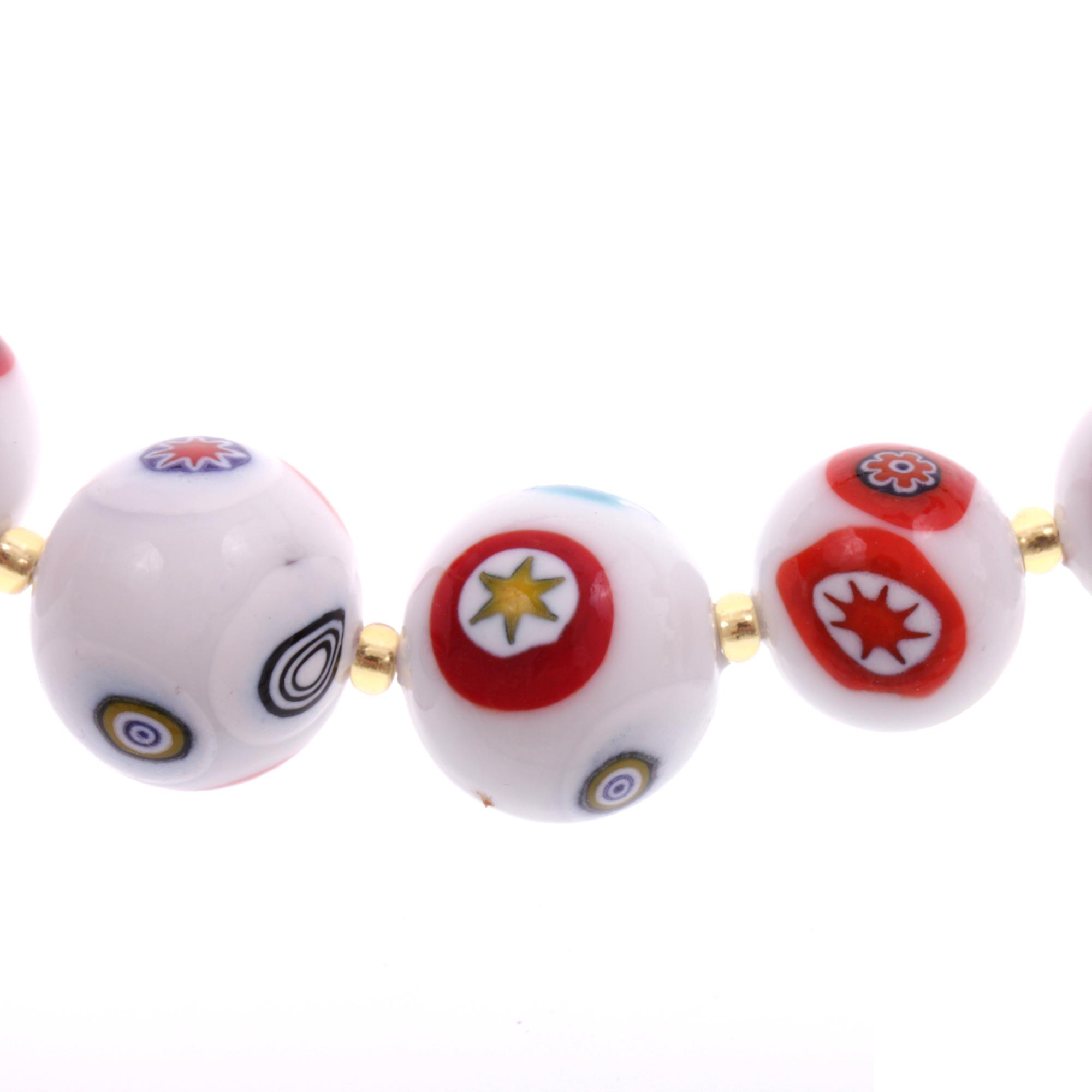 Murano Glas Verlaufs Collier "Volgere" Halsschmuck-weiss