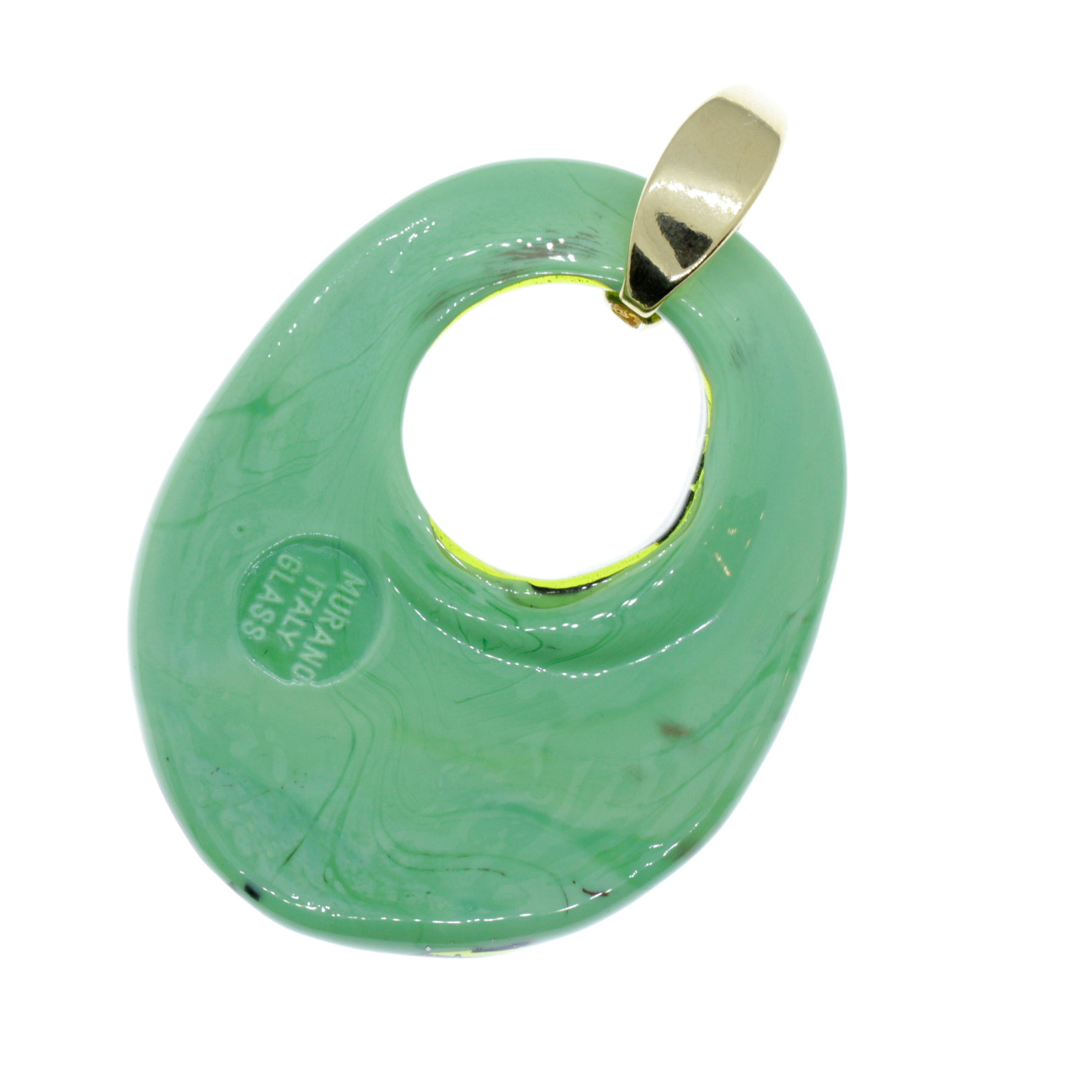 Edles Muranoglas Schmuckstück Model "Grande Galina Deluxe"- grün schwarz