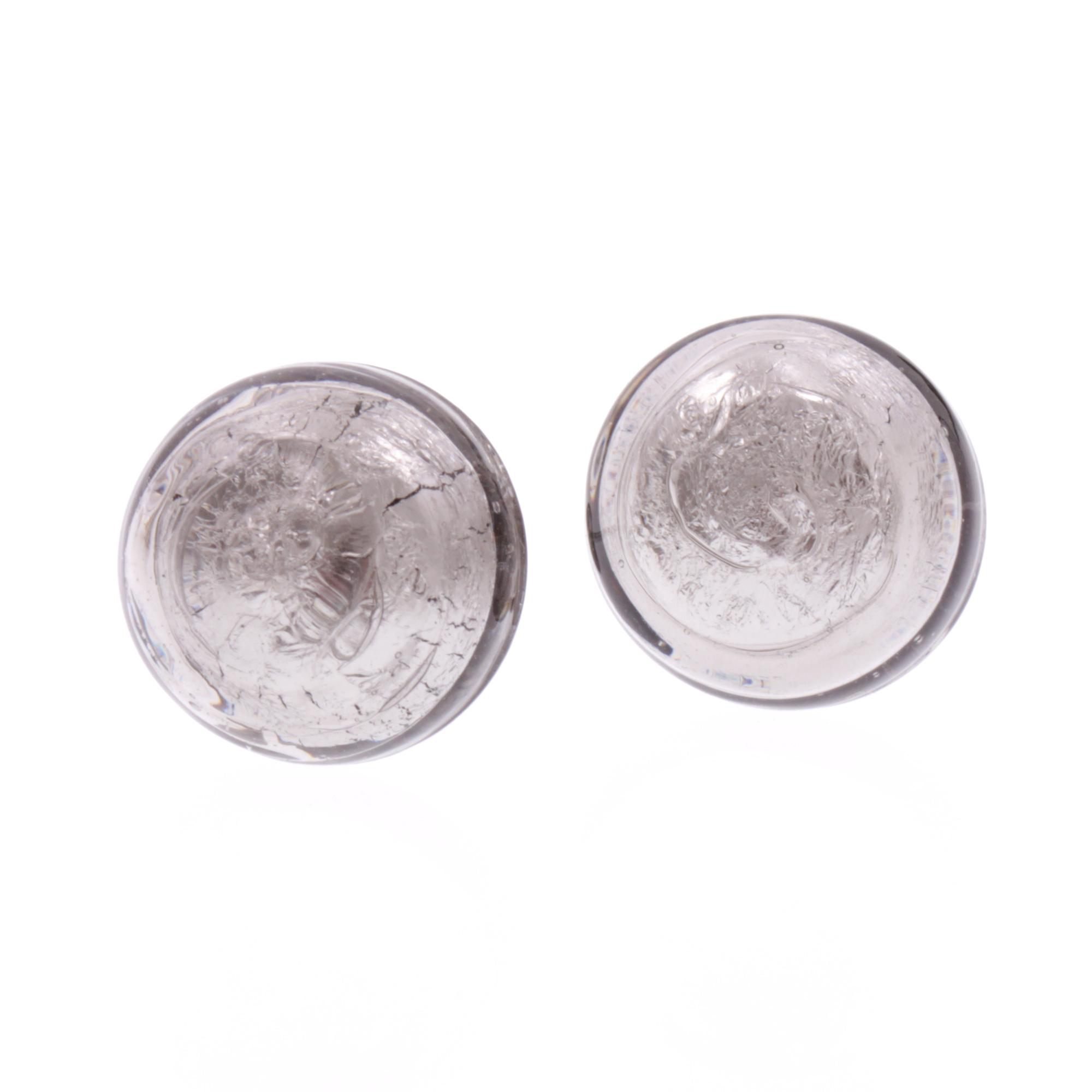 Ohrstecker Murano Glas "Elevato" Ohrschmuck -grau