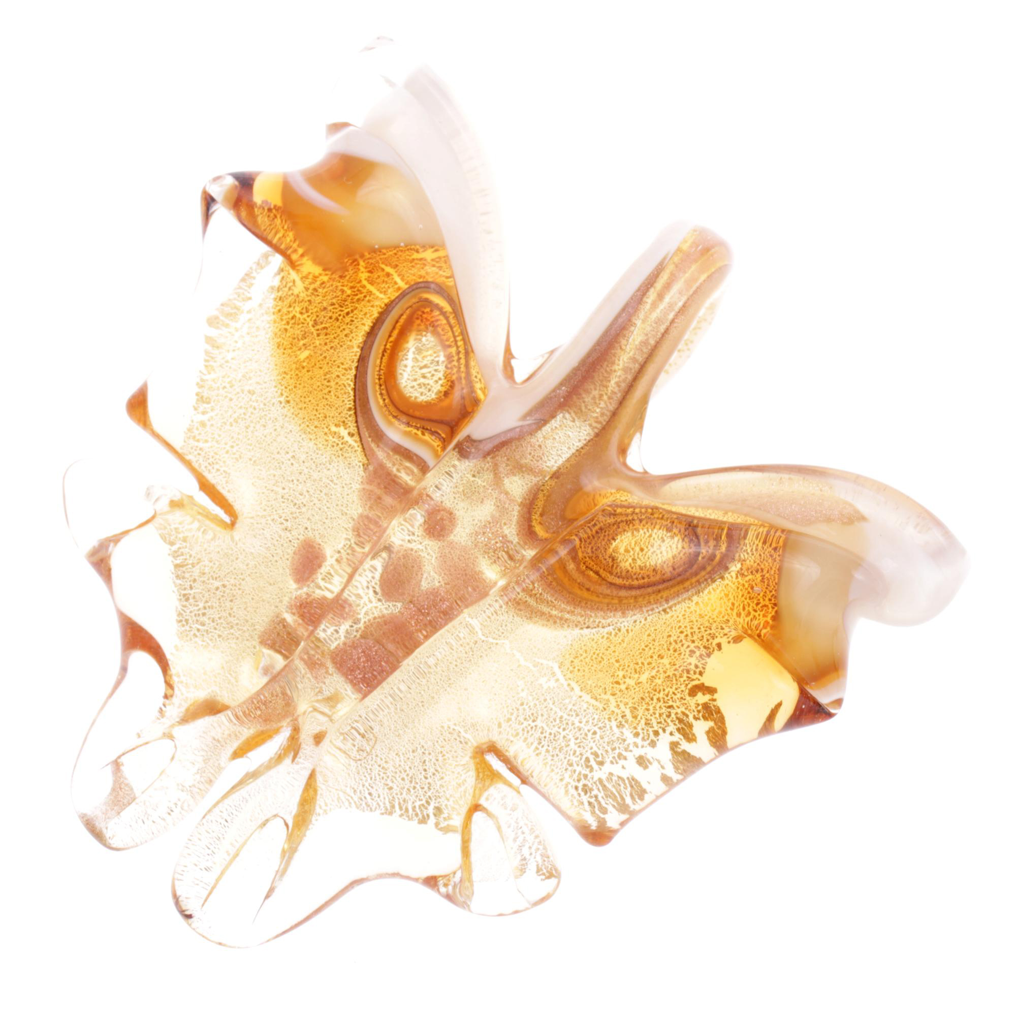 Ein Murano Glas Schmetterling "Farfalla" Anhänger-amber-gold