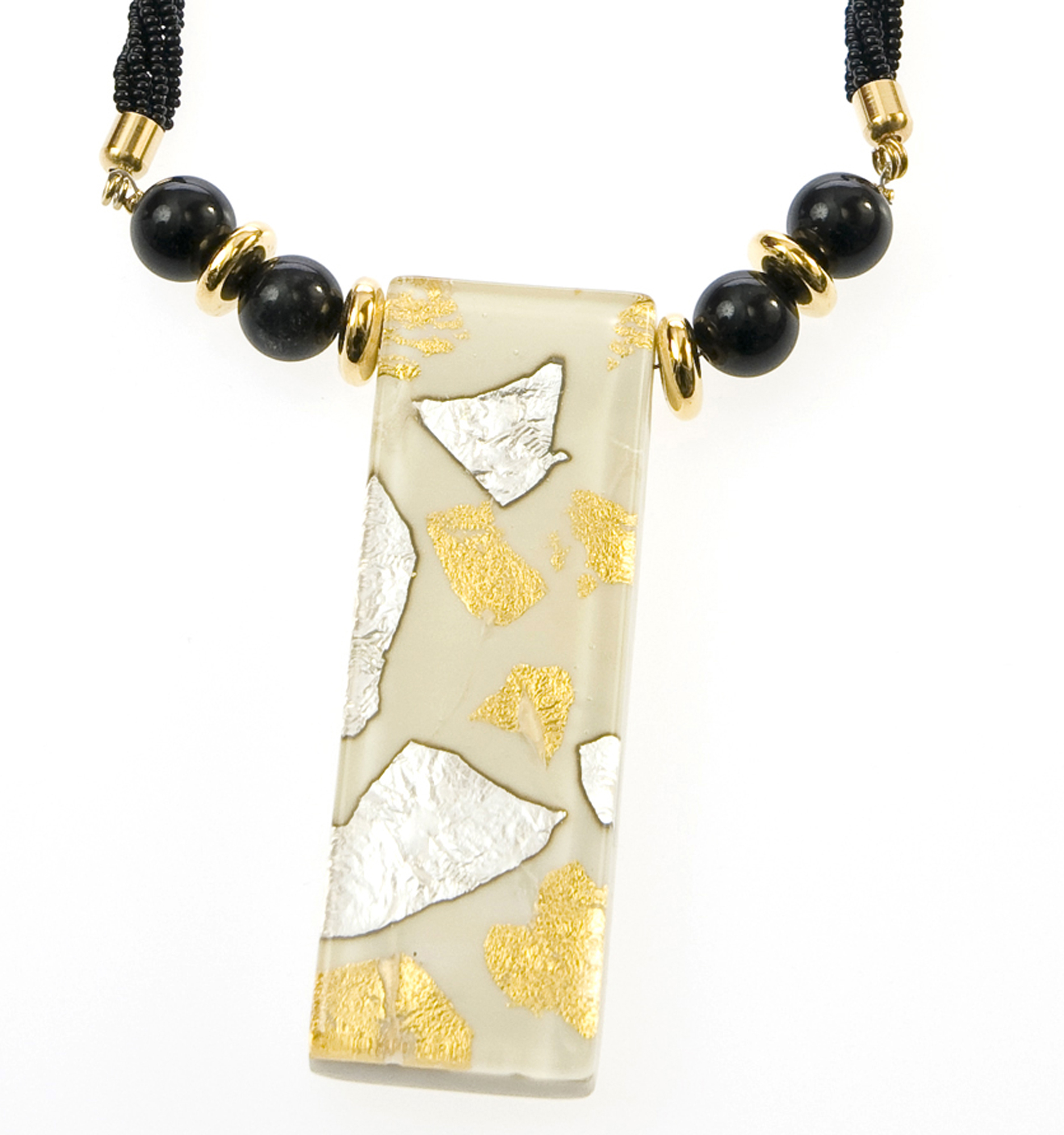 Murano Glas Collier "Livorno" Halskette-creme