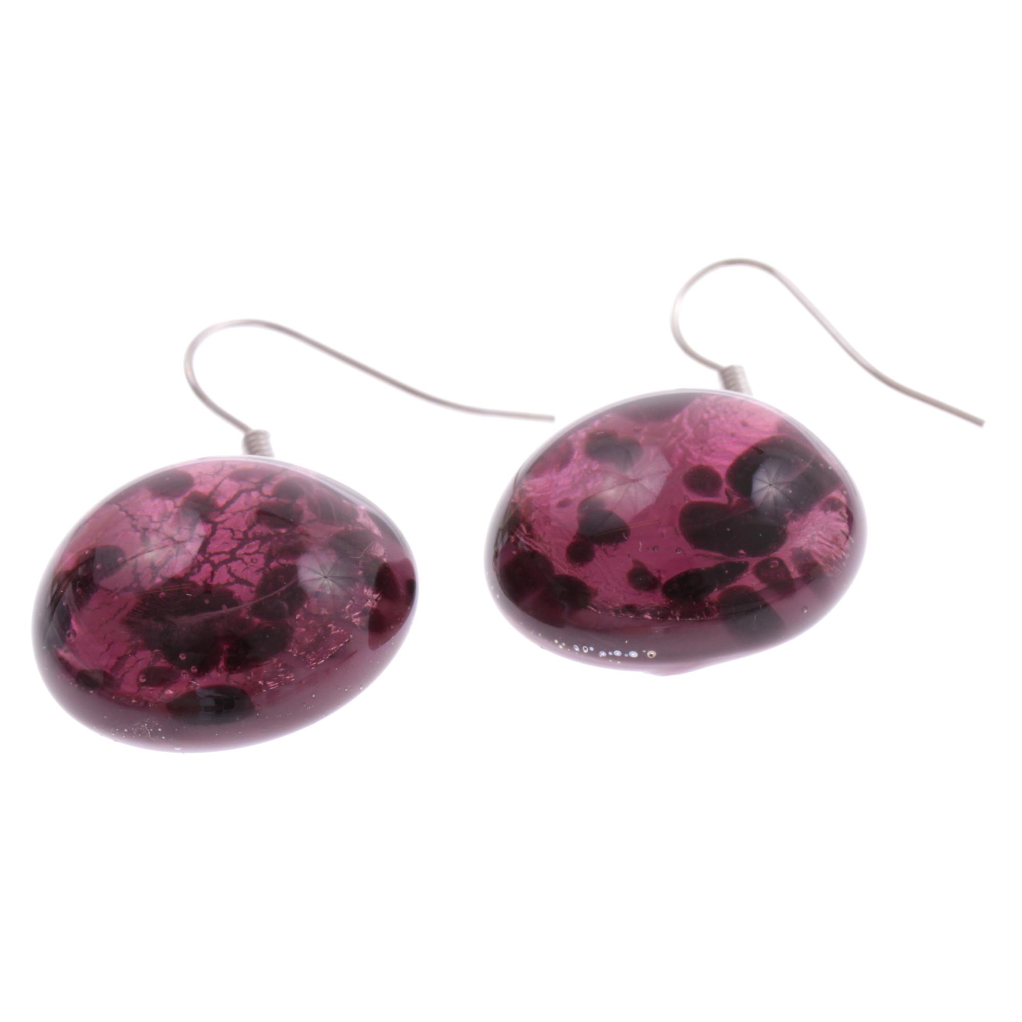 Ohrhänger Ohrhaken Murano Glas "Attesa" Ohrschmuck-lila