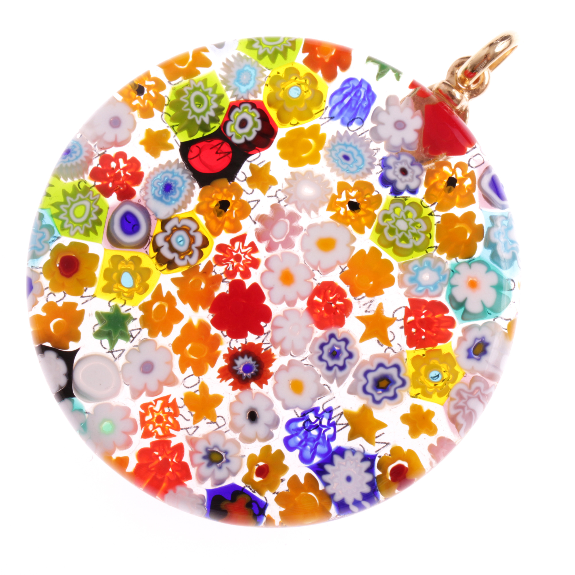 Ein runder Superanhänger "Girone Grande"-mille fiori gold