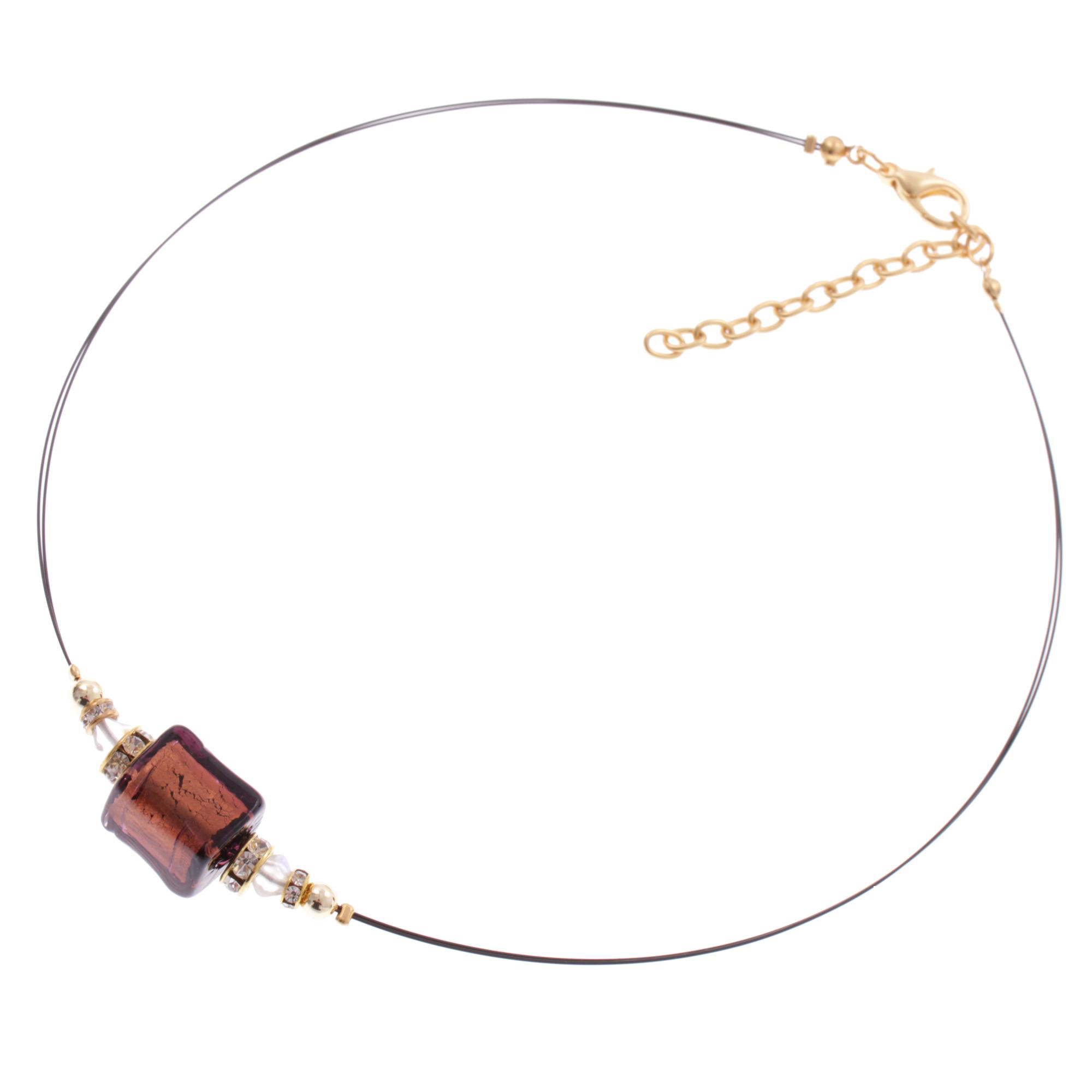 Collier "New York II" Murano Glas Halskette-dark-amethist Collier "New York II" Murano Glas Halskette-dark-amethist