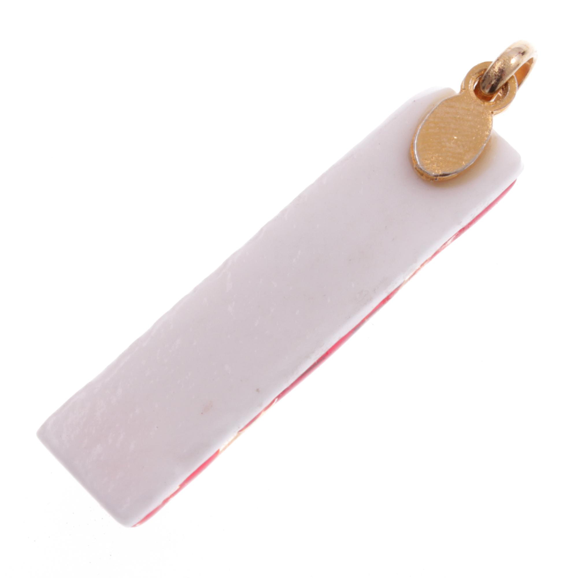 Murano Glas Anhänger Baguette "Bastone"-rot-gold